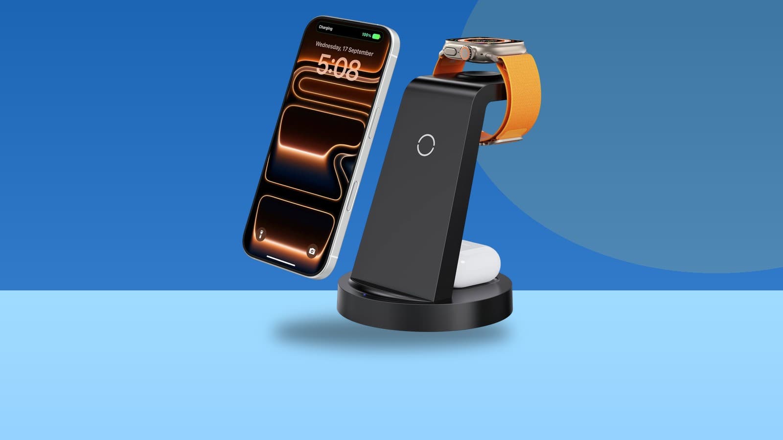 Anlmz 3 in 1 Charging Station for iPhone, Wireless