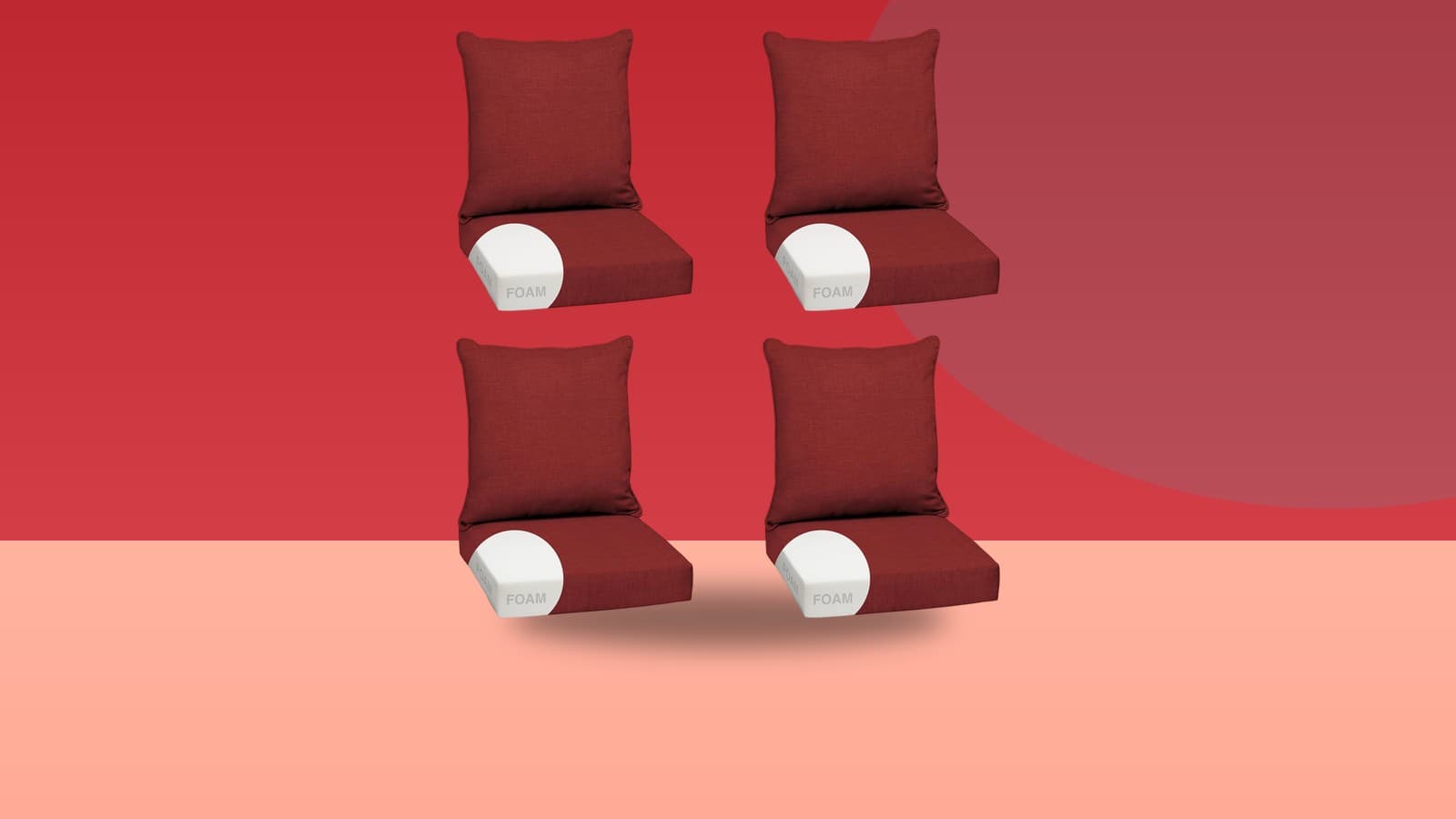 Arden Outdoor Foam Deep Seat Cushion Set (4-Pack),