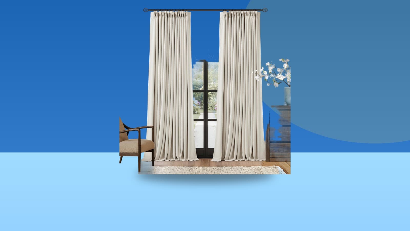 Pinch Pleat Extra Long 120 Inch Blackout Curtains 