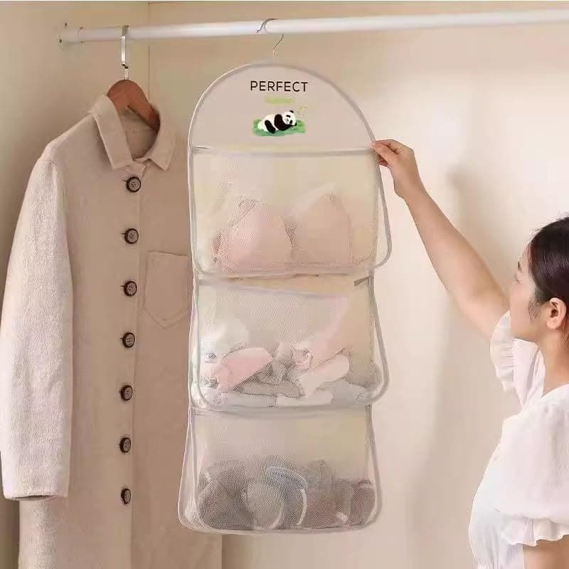 Multi-Layer Mesh Hanging Organizer for Underwear & Socks