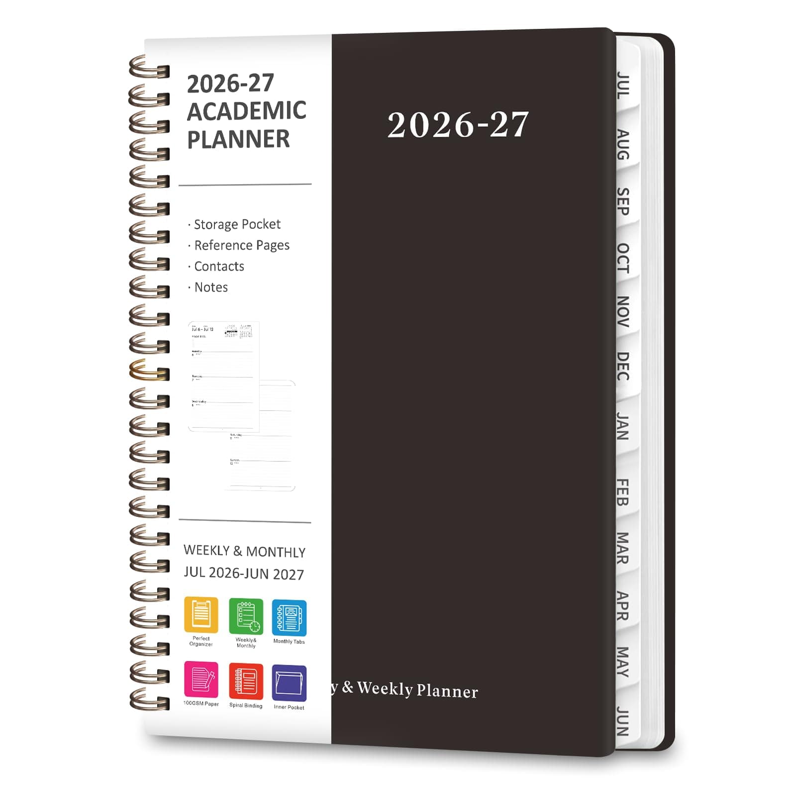 2026-2027 Academic Planner, A5 Weekly + Monthly