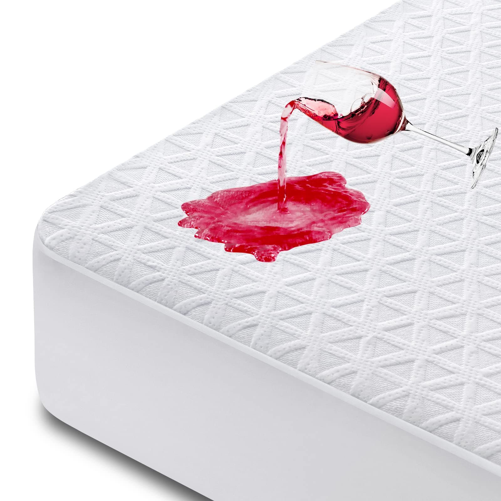 Cooling Bamboo-Viscose Waterproof Mattress Protector, Queen