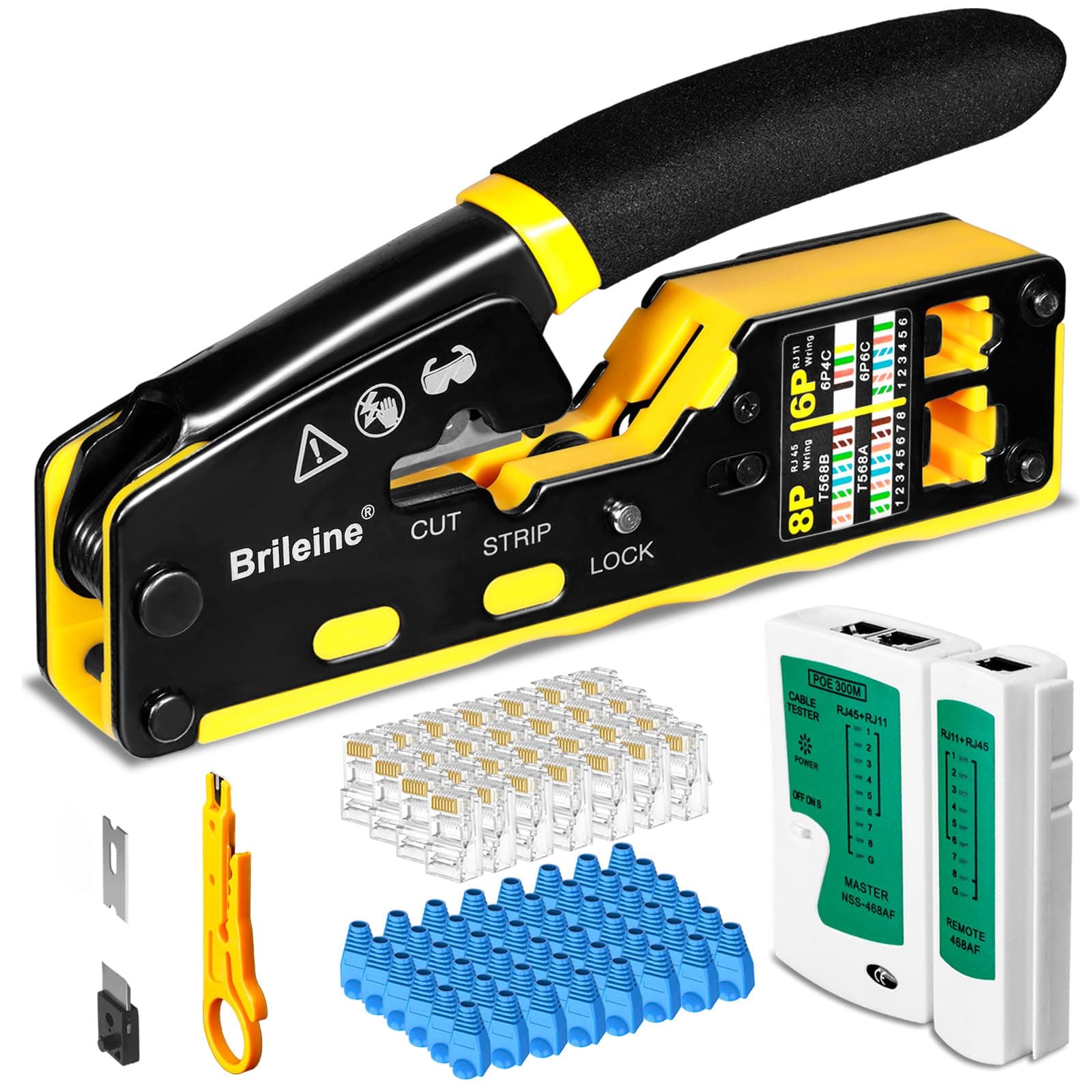 Brileine Pass-Through RJ45 Crimp Tool Kit