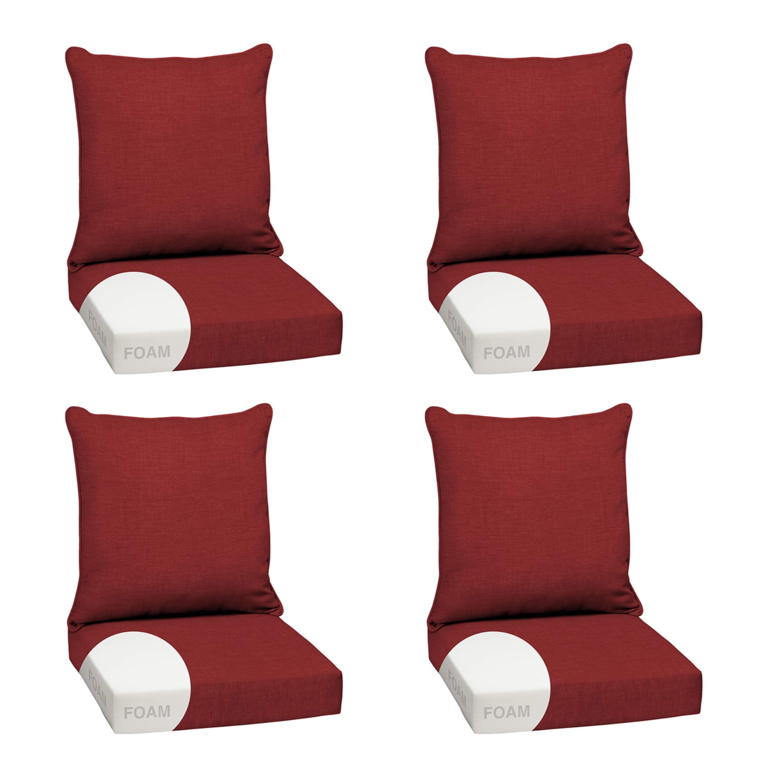 Arden Outdoor Deep Seat Cushion Set (4-Pack)