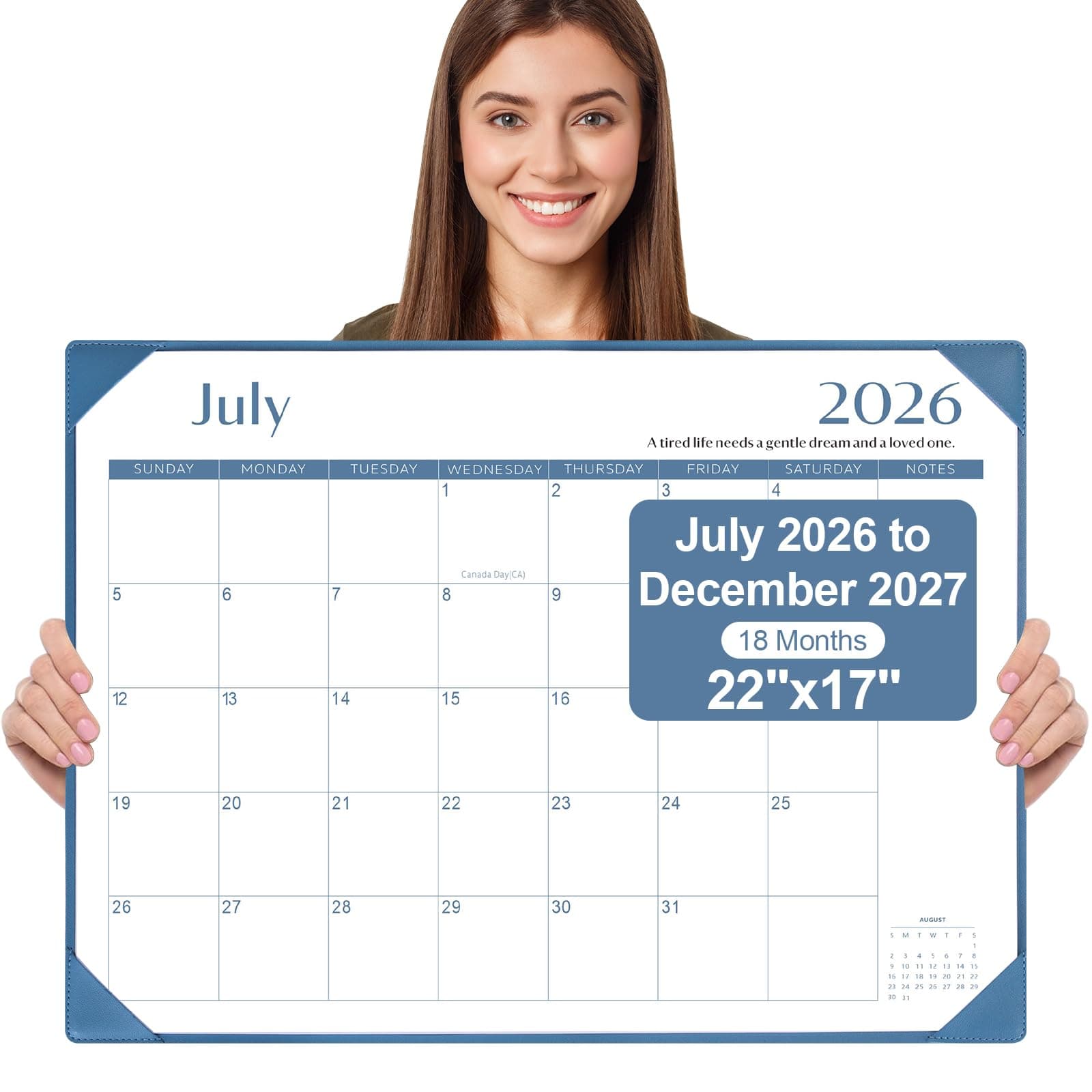2026-2027 Large Desk Calendar with Desktop Mat