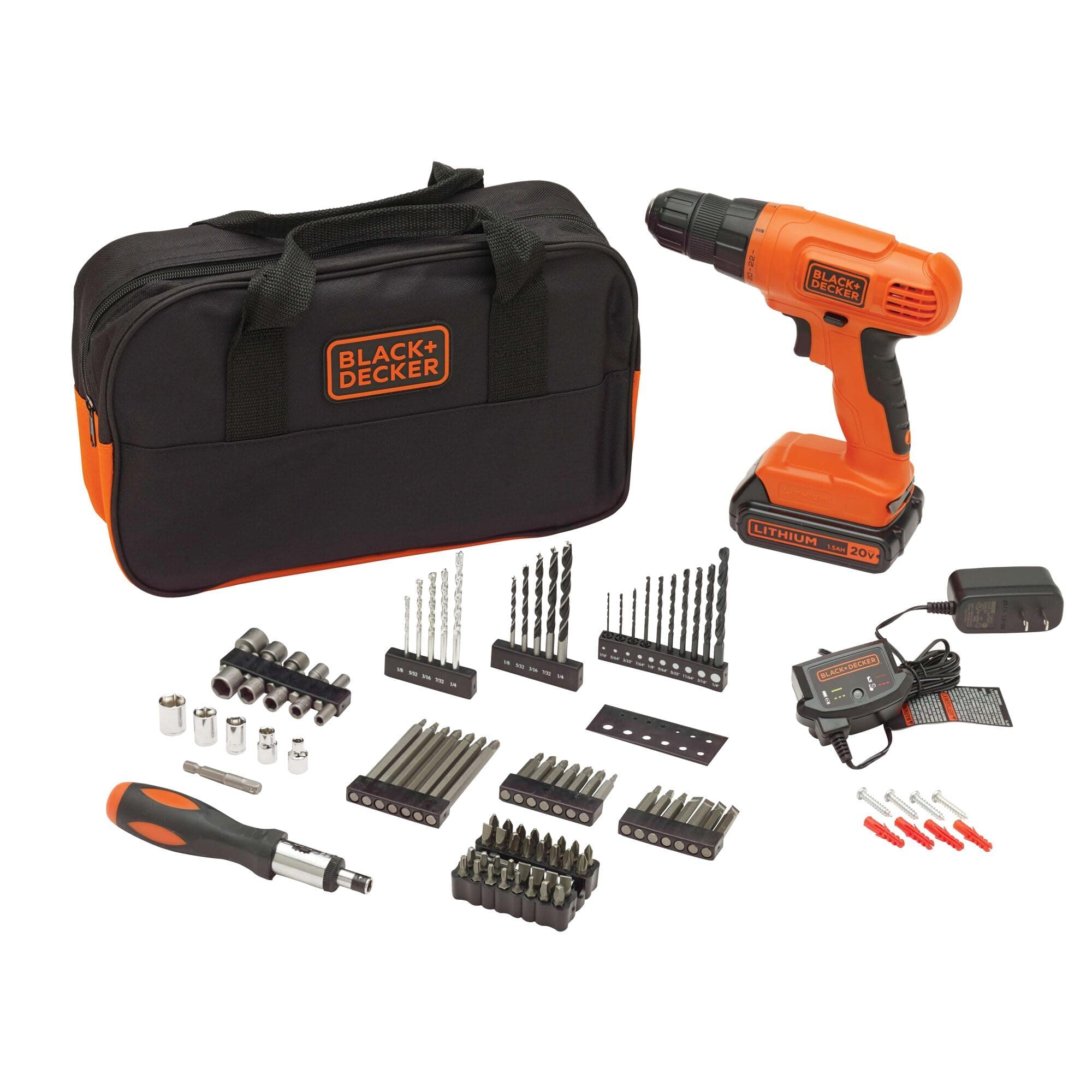 BLACK+DECKER 20V Drill with 100-Piece Kit