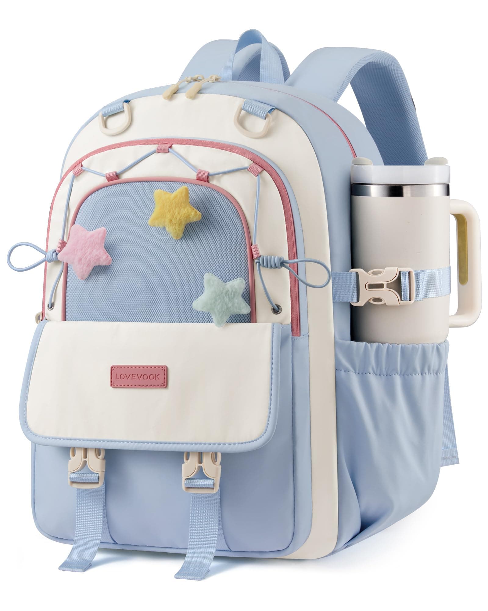 LOVEVOOK Star-Charm Teen School Backpack, 15.6 In