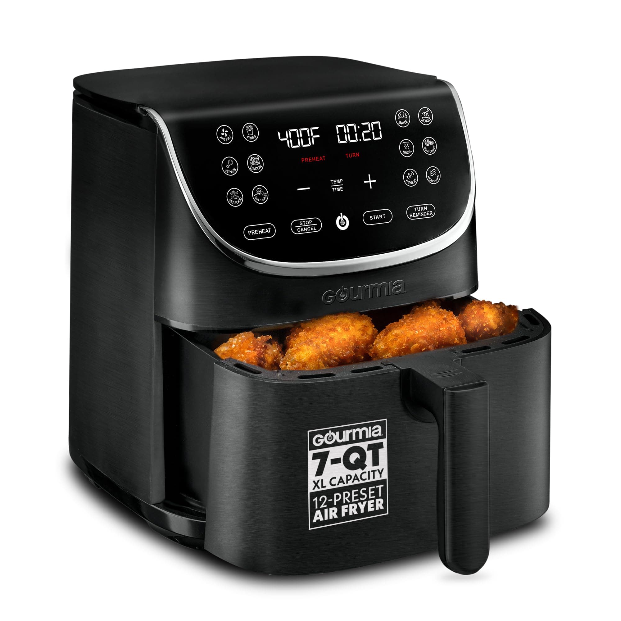 Gourmia 7-Quart Air Fryer, 12 One-Touch Presets