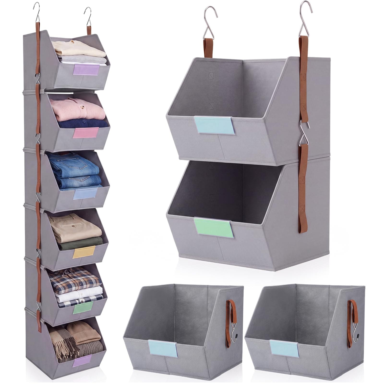 6-Shelf Weekly Outfit Organizer with Label Cards