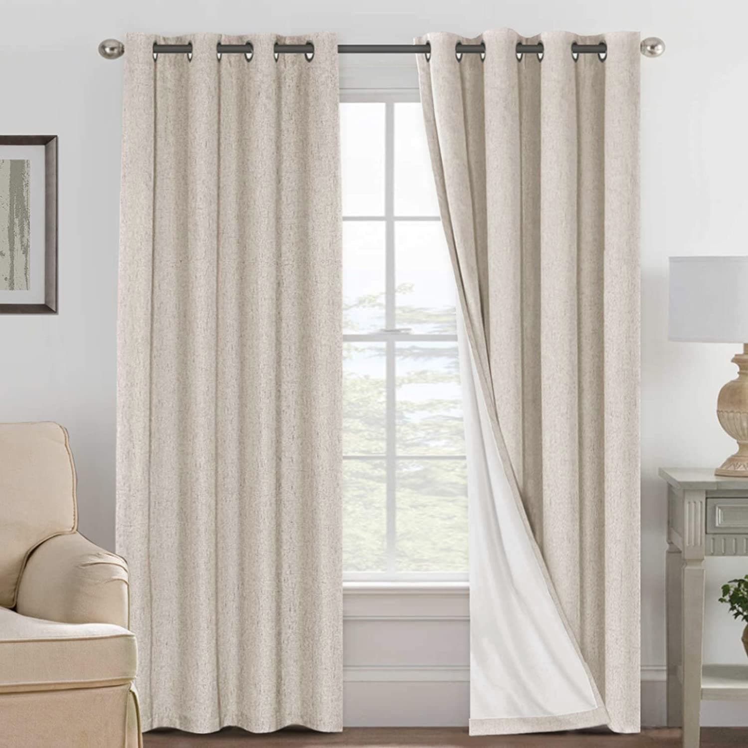 H.VERSAILTEX 100% Blackout Linen-Look Curtains