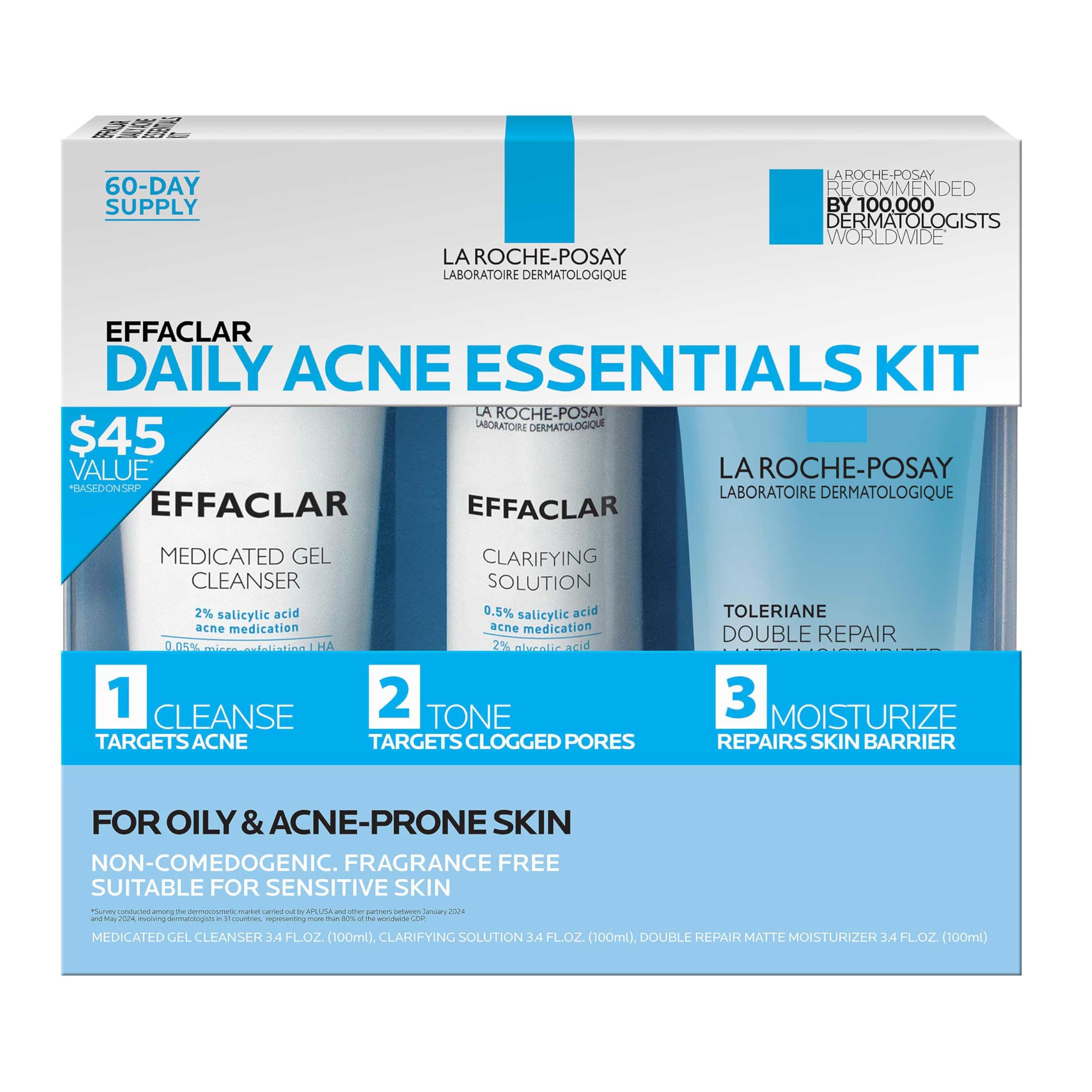 La Roche-Posay Effaclar Daily Acne 3-Piece Kit