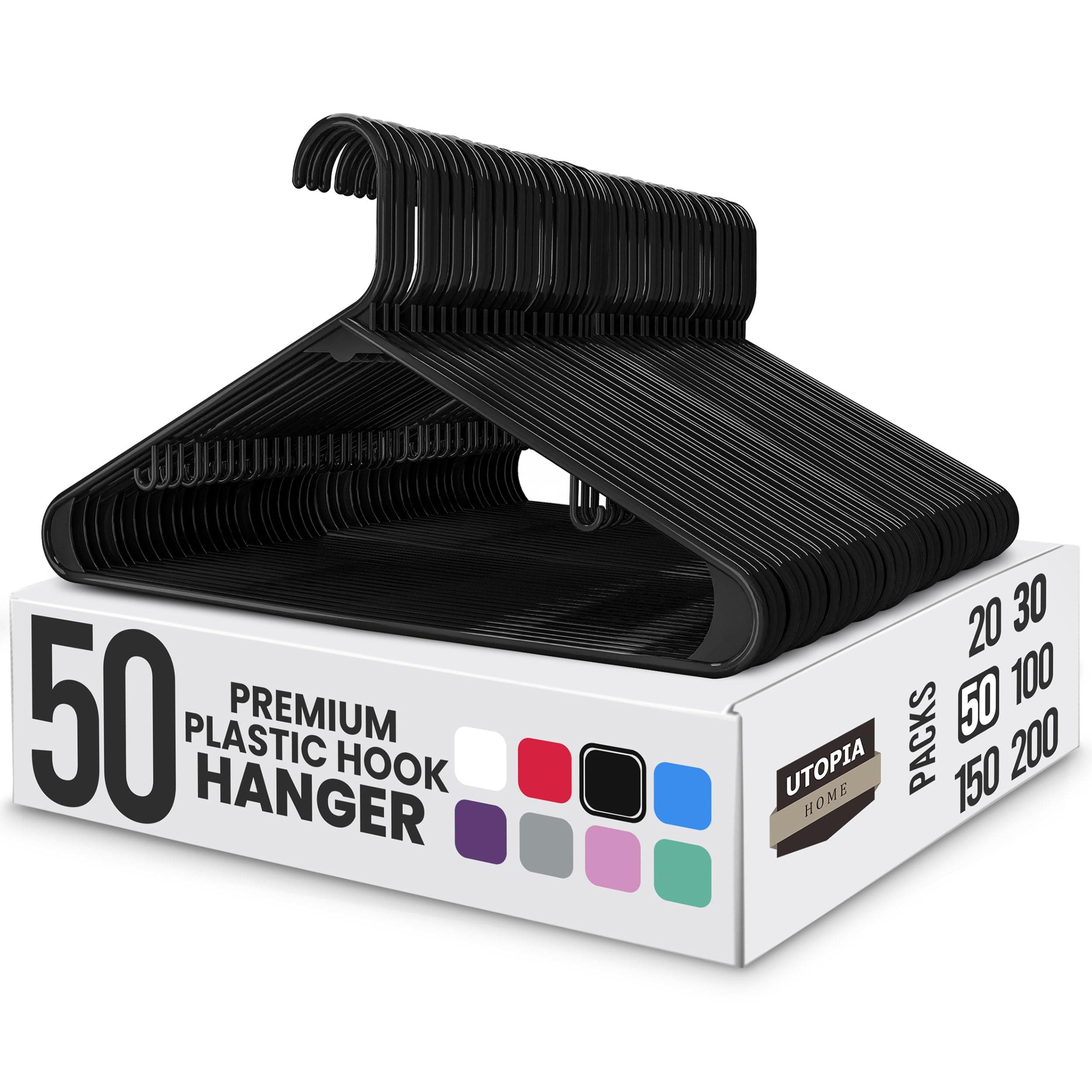 Utopia Home Plastic Hangers 50-Pack