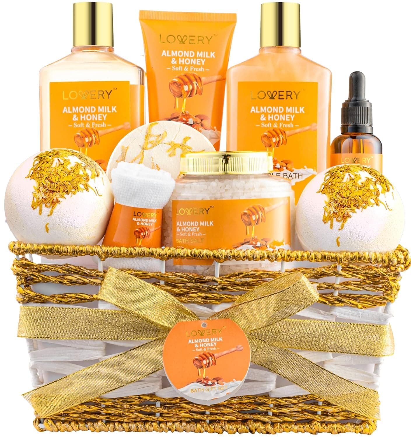 Lovery Almond Milk & Honey 10-Piece Spa Gift Set