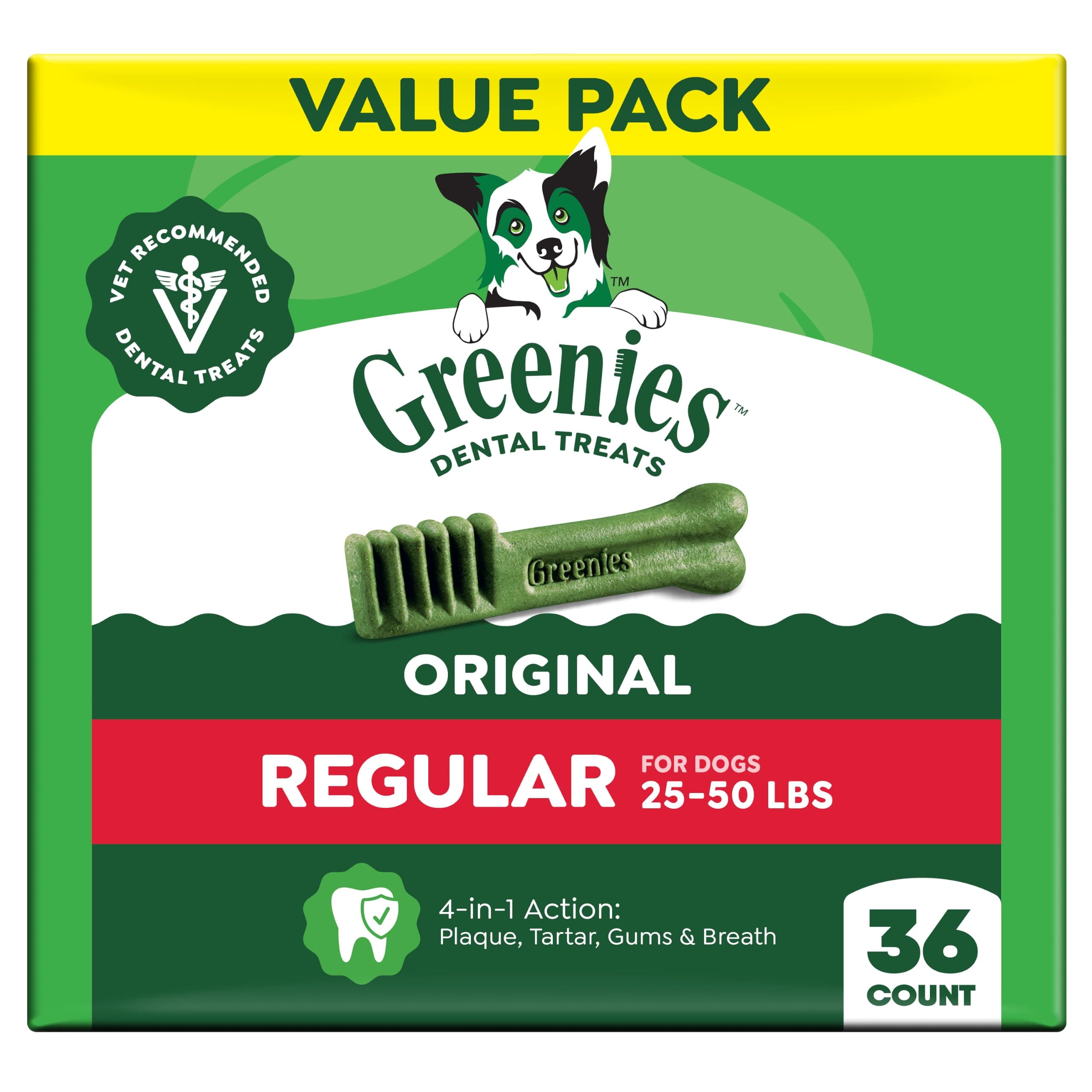 Greenies Regular Dental Dog Treats, 36 Count