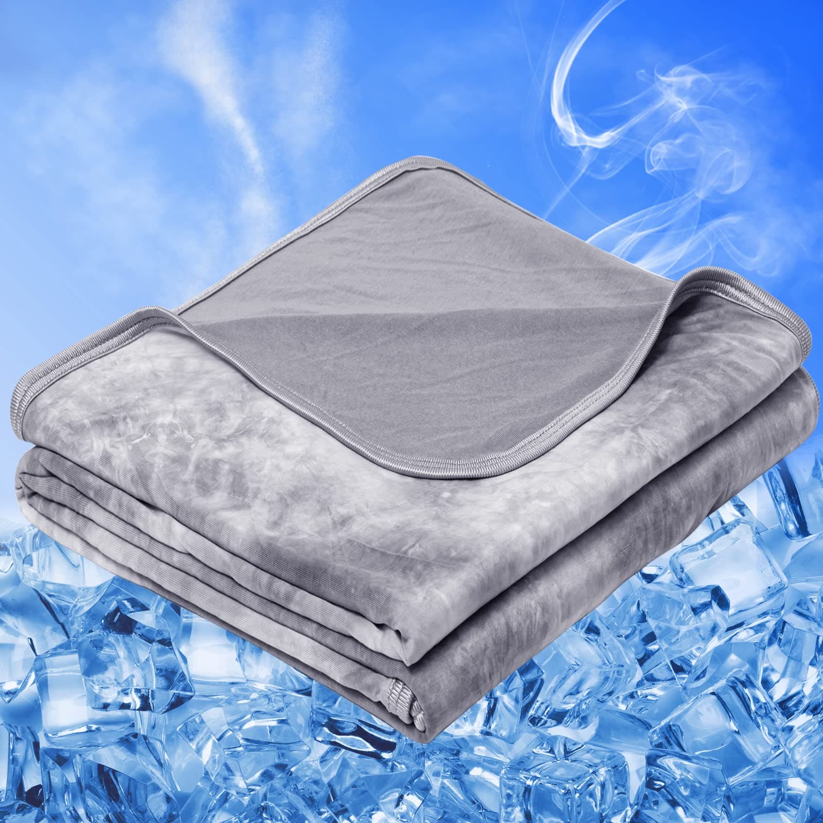 inhand Cooling Blanket, Twin 60 x 80 Inches, Gray