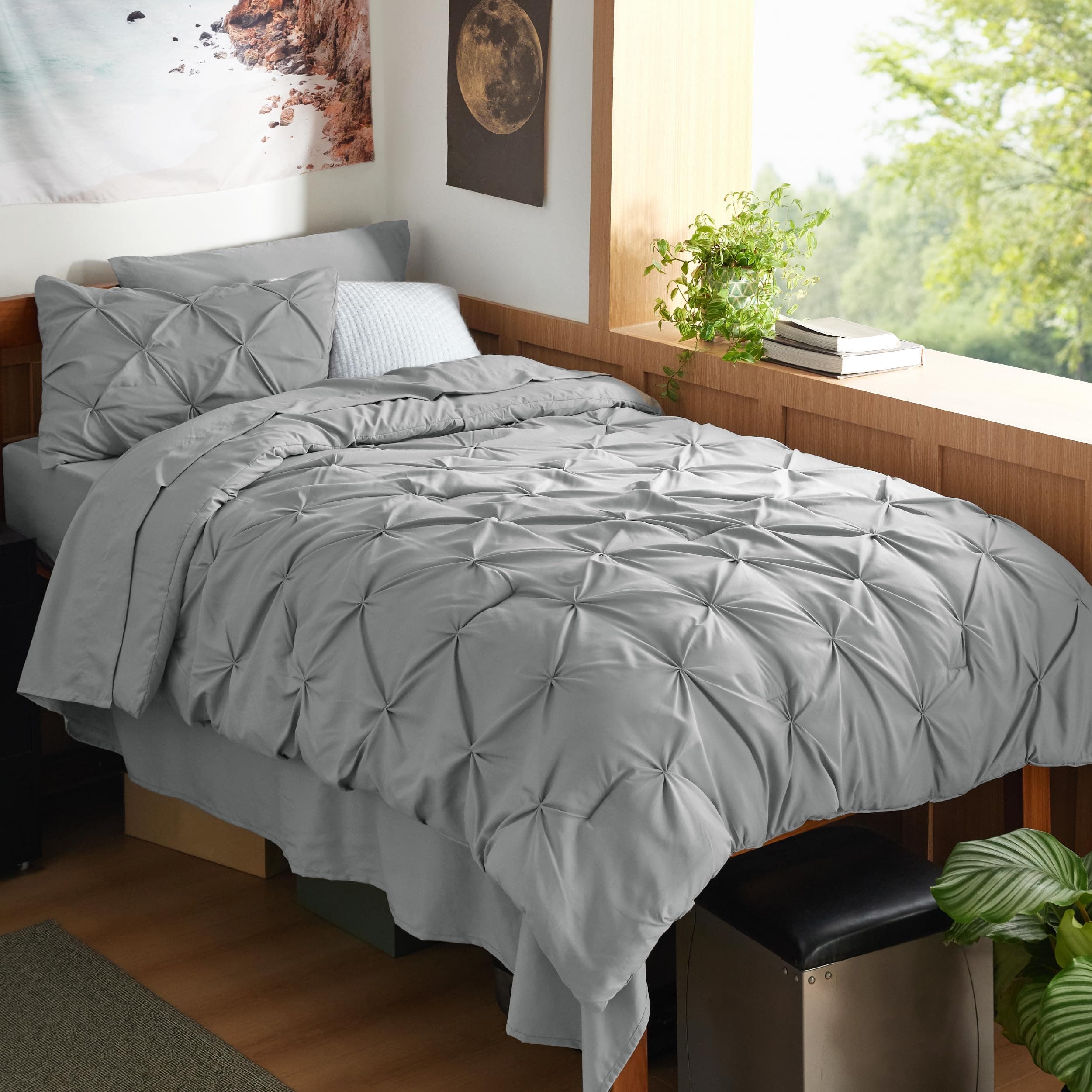 Bedsure Twin XL Comforter Set with Sheets, Grey