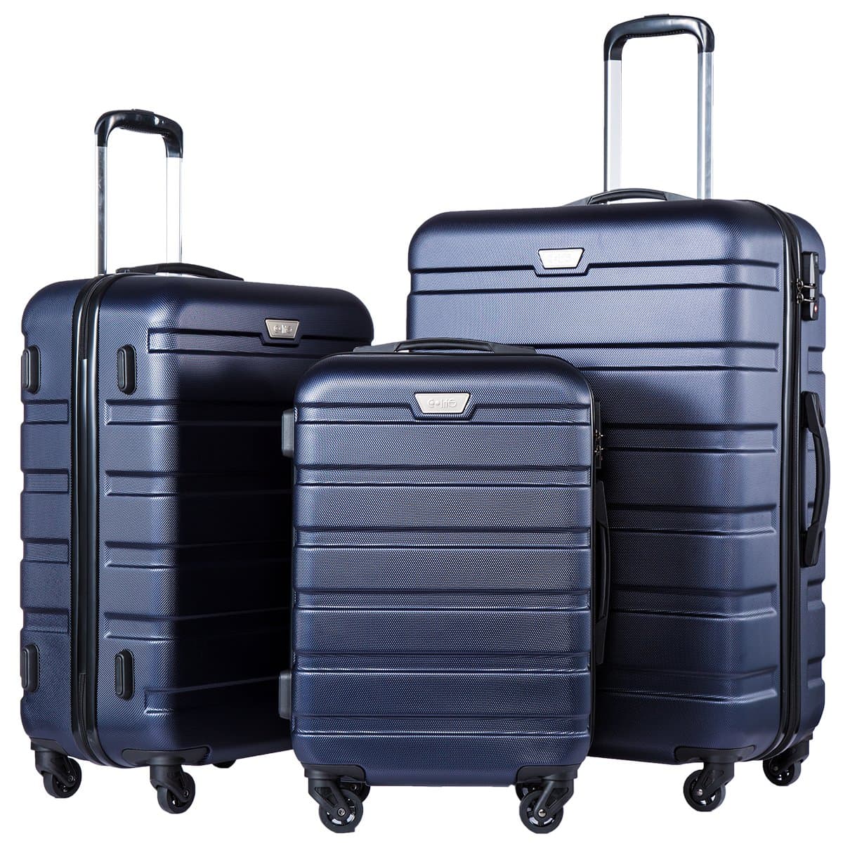Coolife Luggage 3 Piece Hardshell Set
