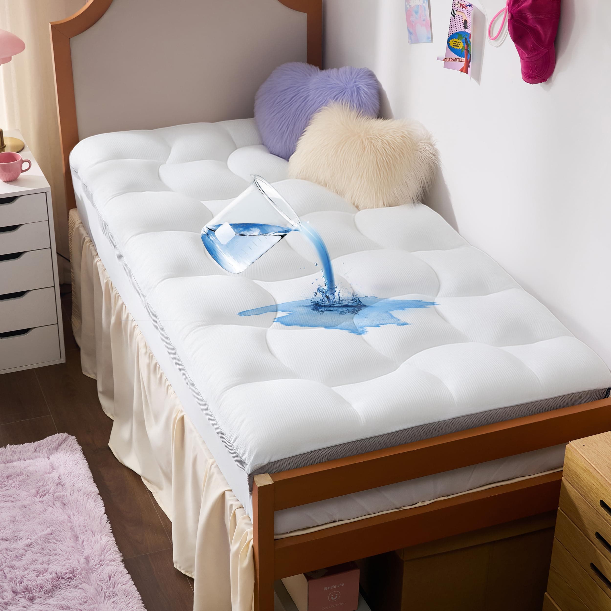Bedsure Twin XL 800 GSM Waterproof Mattress Topper