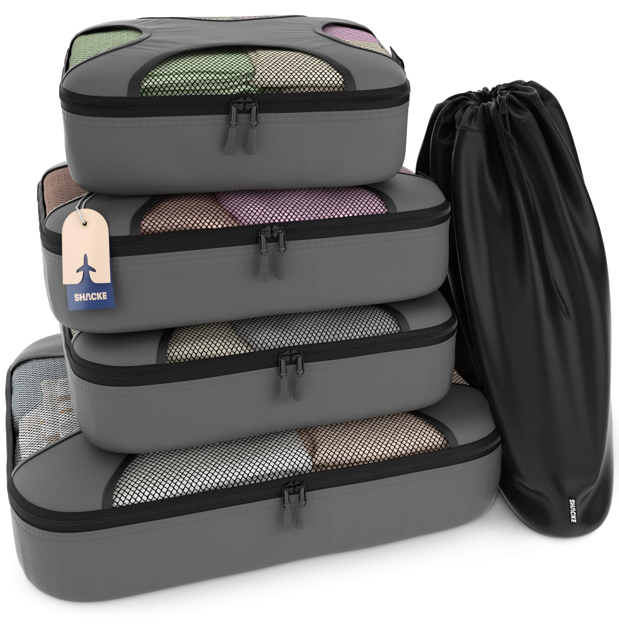 Shacke 5-Set Packing Cubes + Laundry Bag