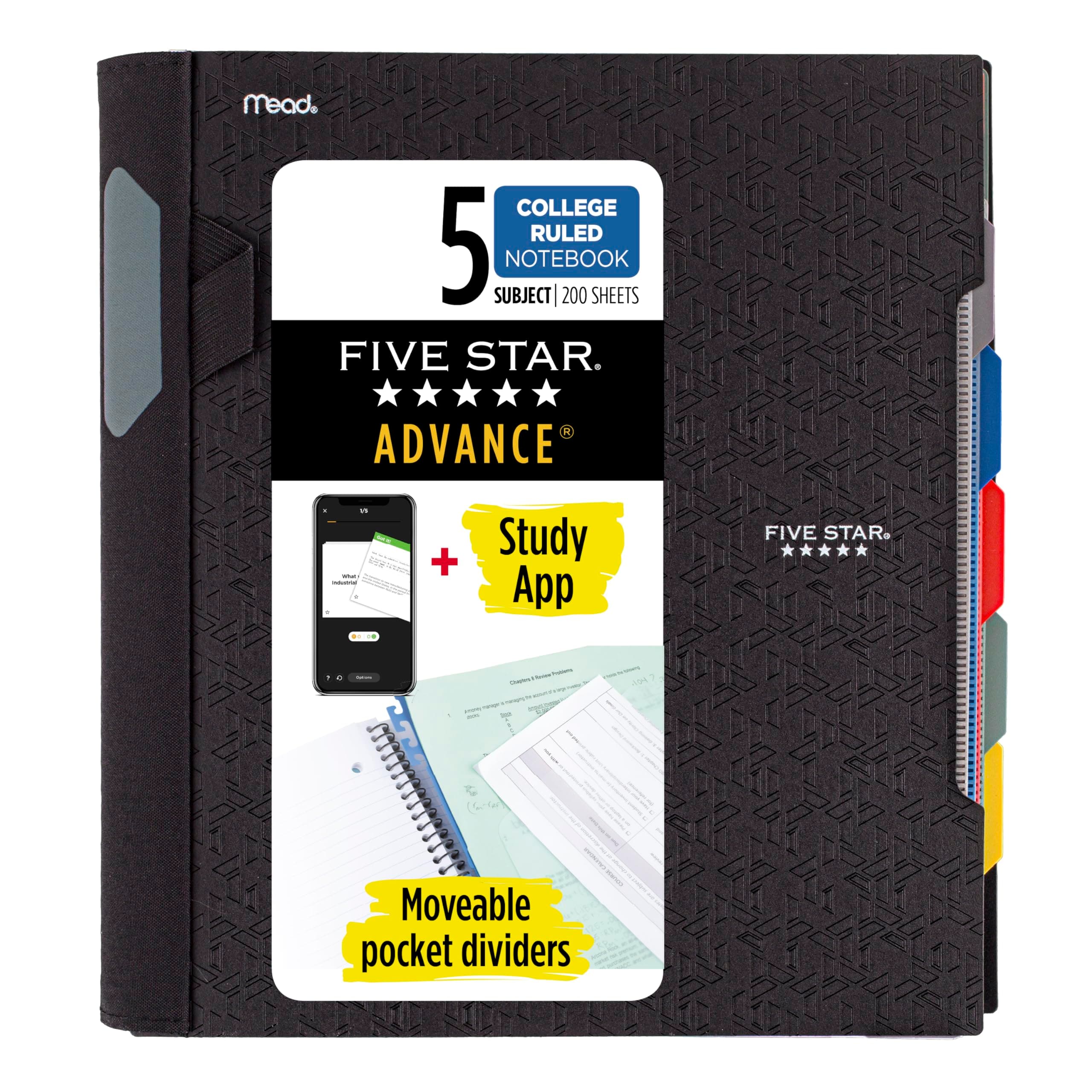 Five Star Advance 5-Subject Notebook, College Ruled