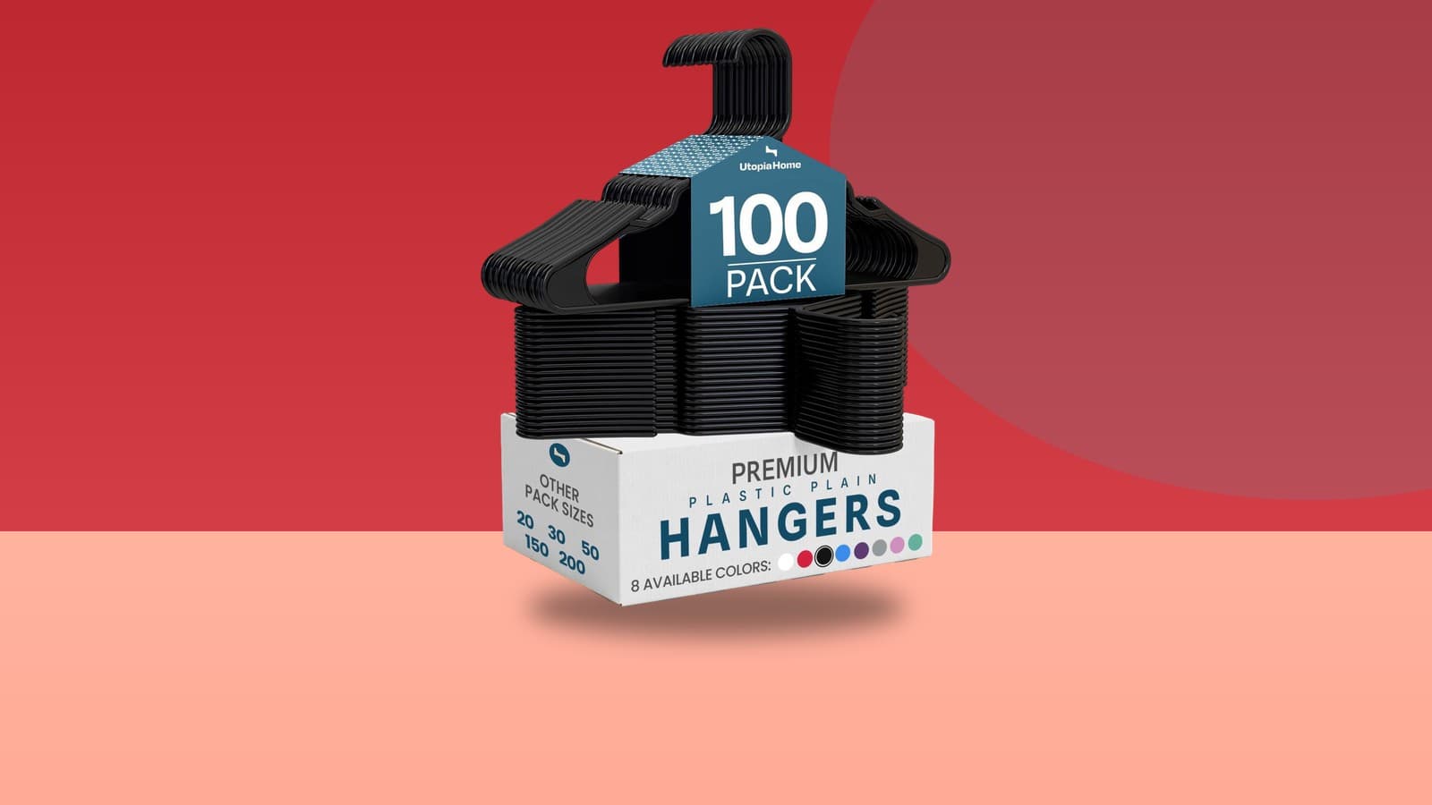 Utopia Home Plastic Hangers 100 Pack - Perfect Spa
