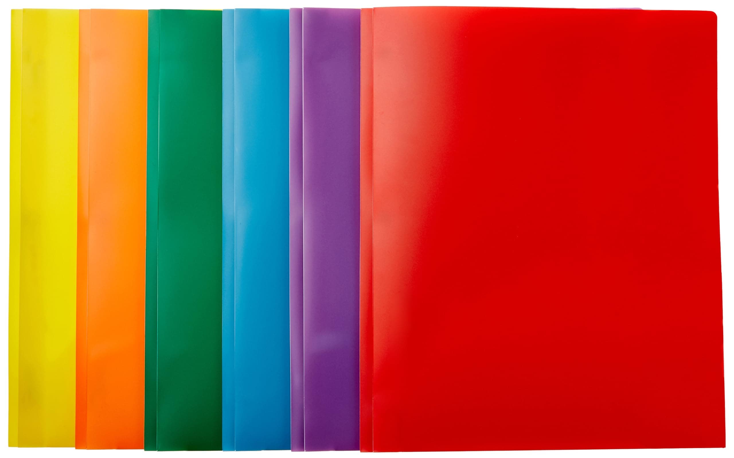 Amazon Basics Heavy-Duty Plastic 2-Pocket Folders, 6-Pack