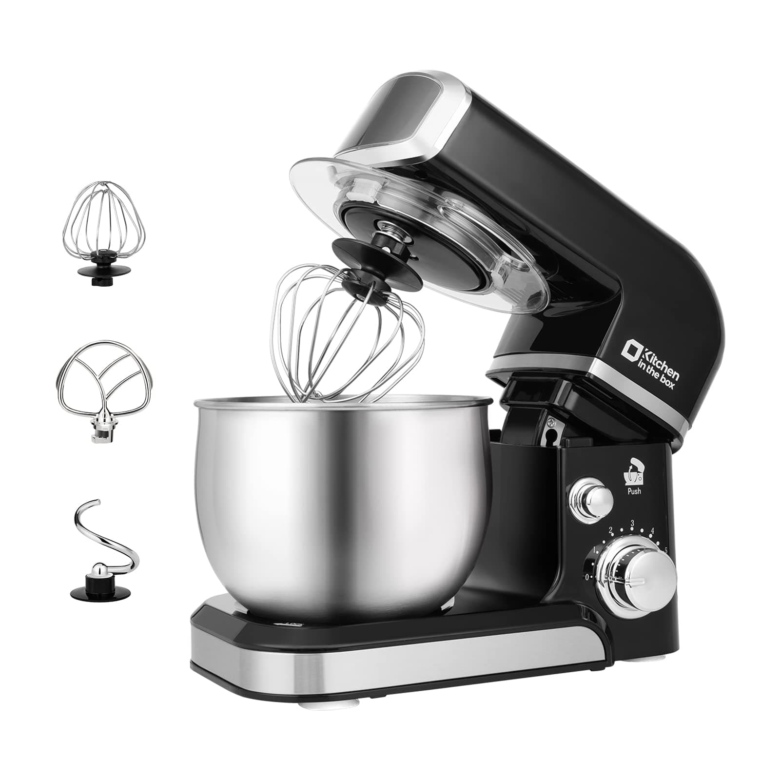 Kitchen in the box 3.2 Qt Stand Mixer, 6 Speeds, Black