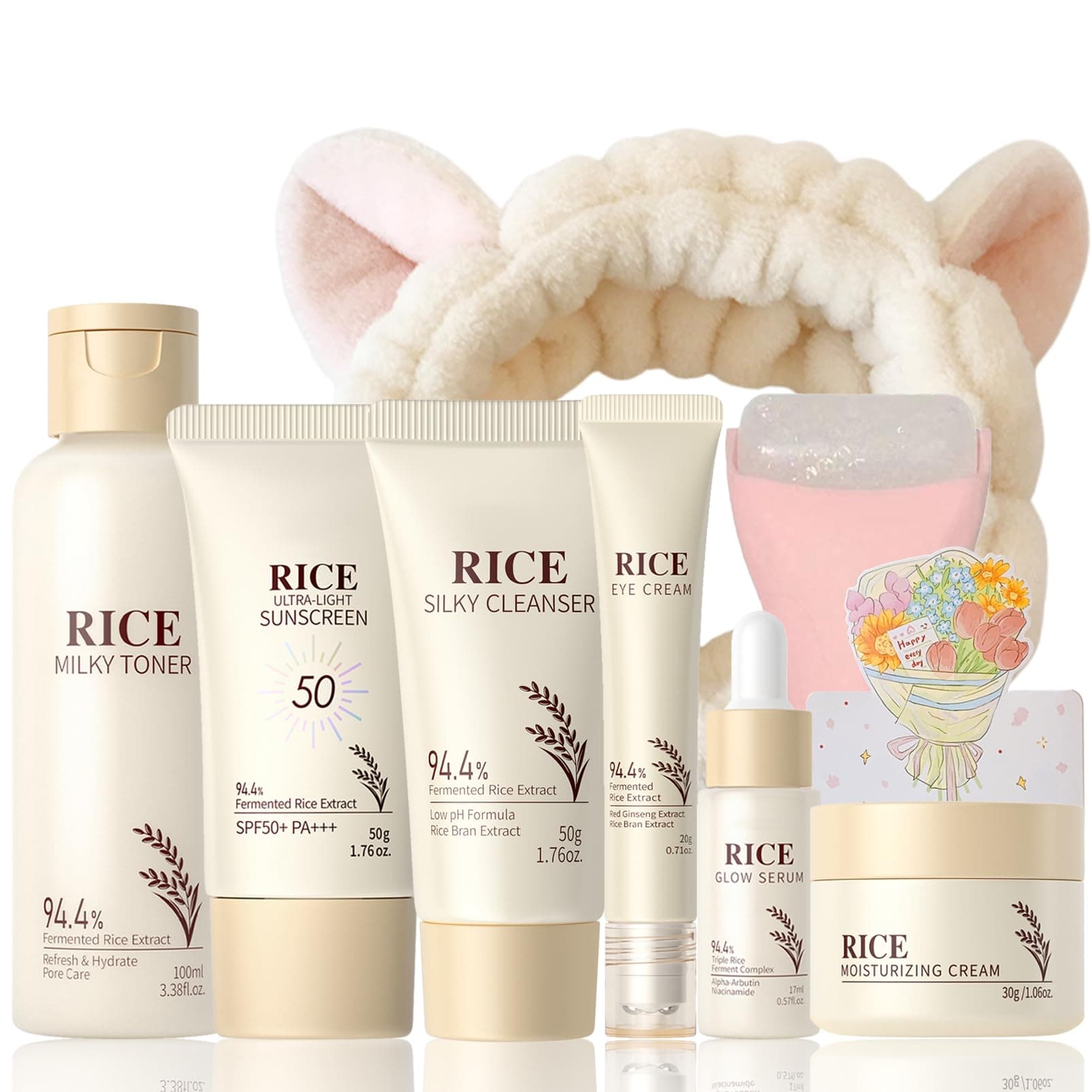 Rosardene 9-Piece Korean Rice Skincare Set