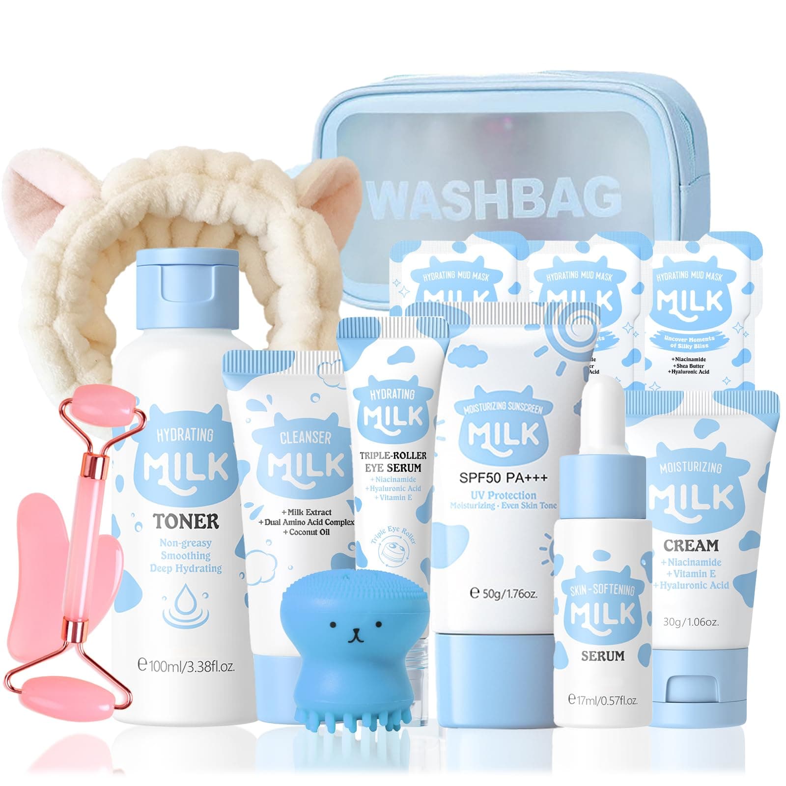 Milk Skincare Set for Kids and Teens, 14 Pieces