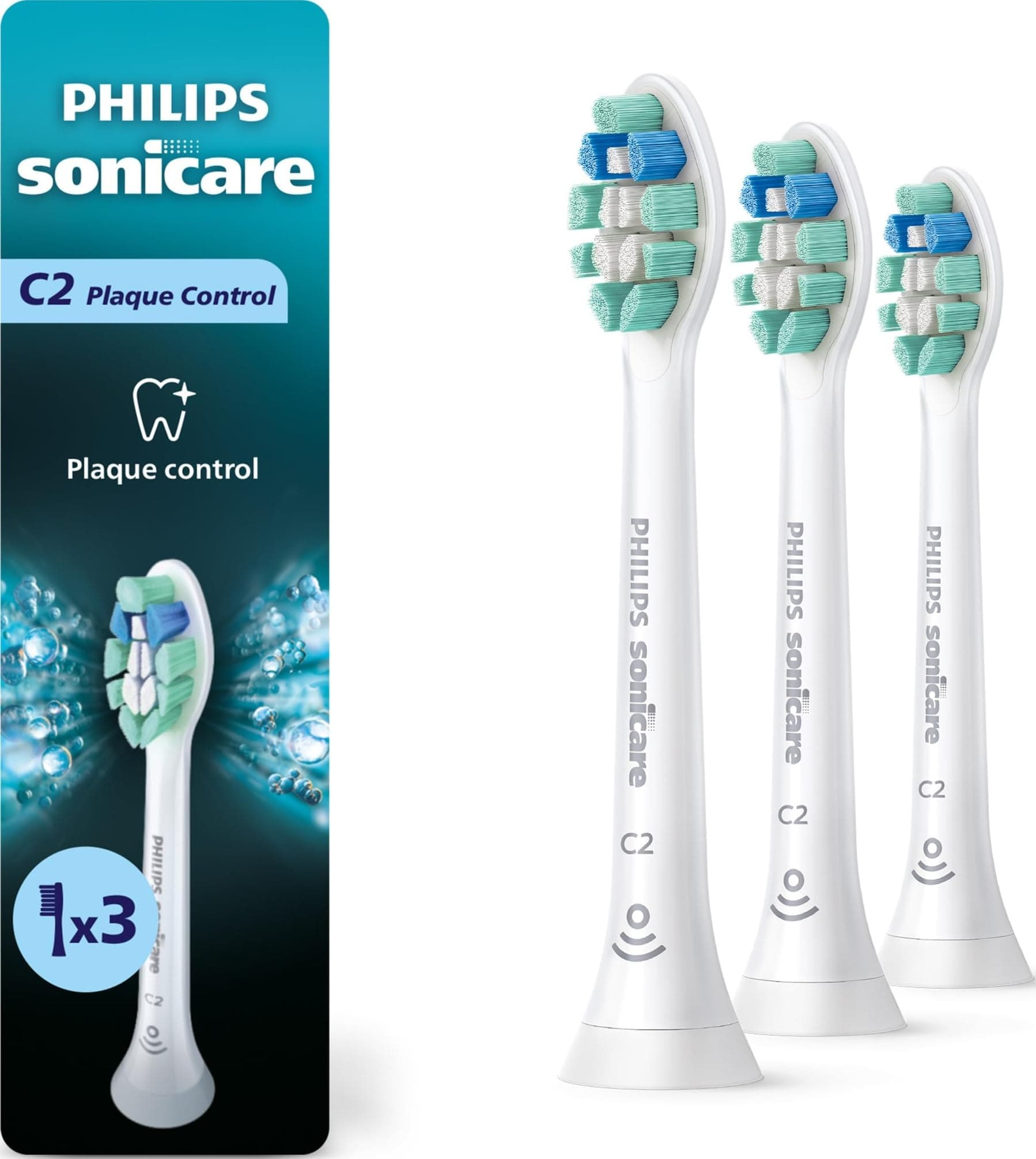 Philips Sonicare C2 Plaque Control Heads, 3-Pack