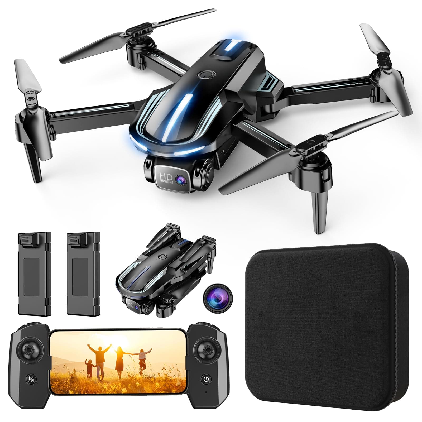 1080P Foldable Mini Drone with 2 Batteries