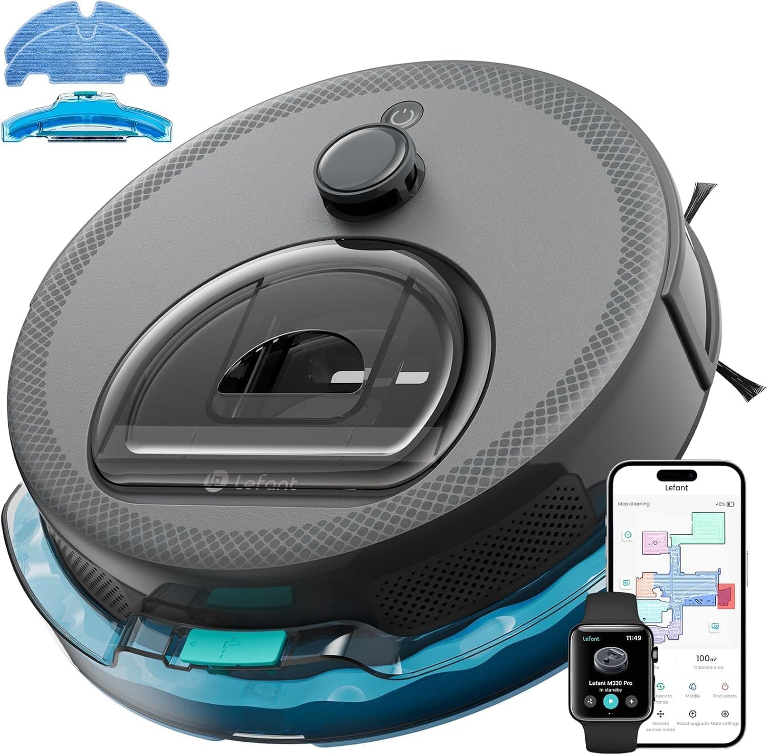 Lefant M330 Pro Robot Vacuum and Mop, Slim Design