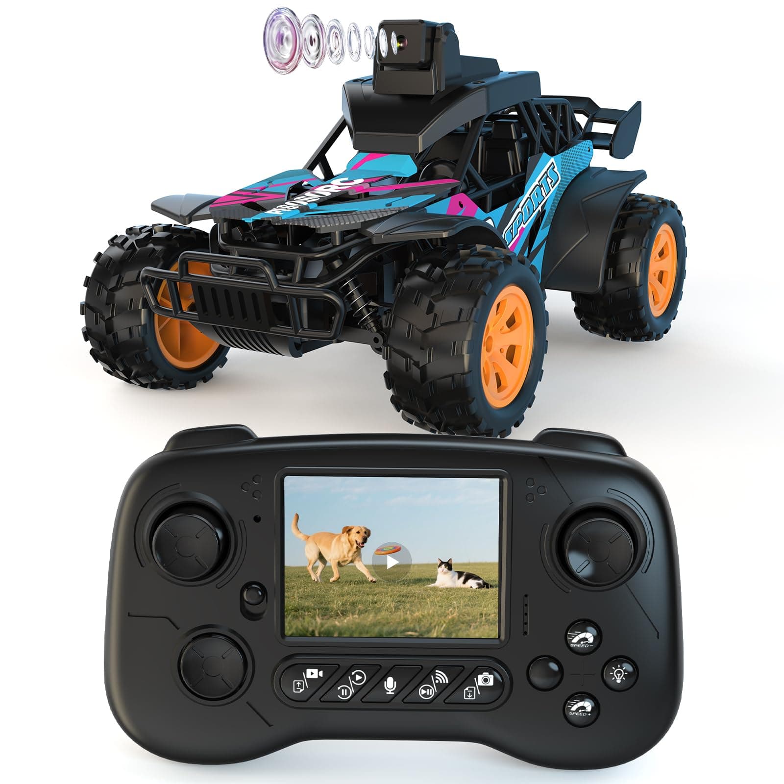 RC Truck with Camera and 2.8-Inch LCD Remote