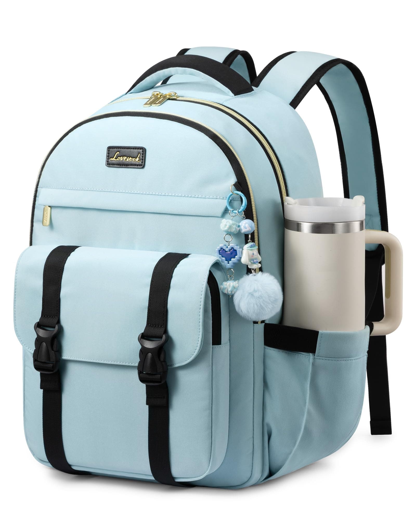 LOVEVOOK Teen Backpack, 15.6-Inch Laptop, Blue