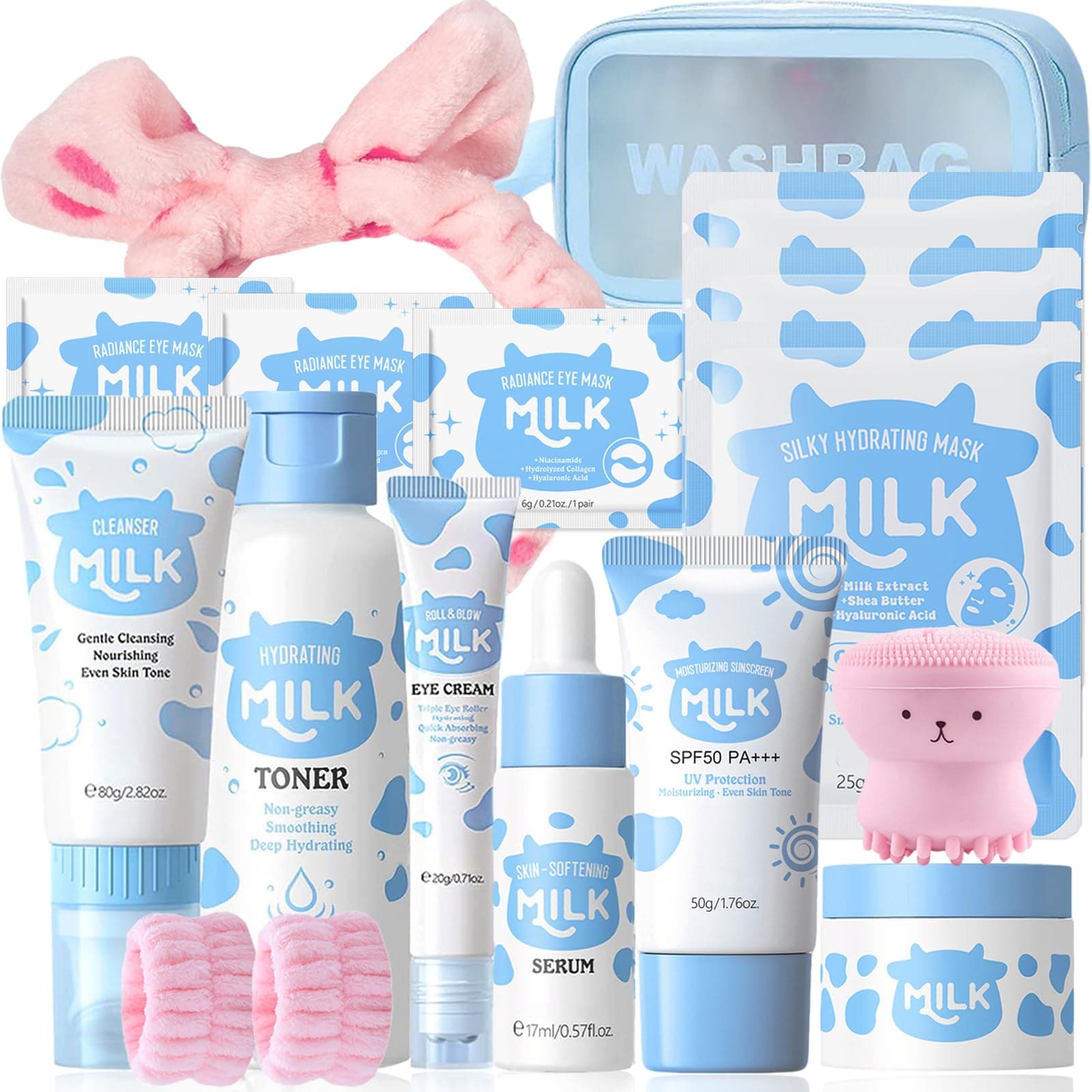 16-in-1 Milk Skincare Set for Girls Ages 8-12