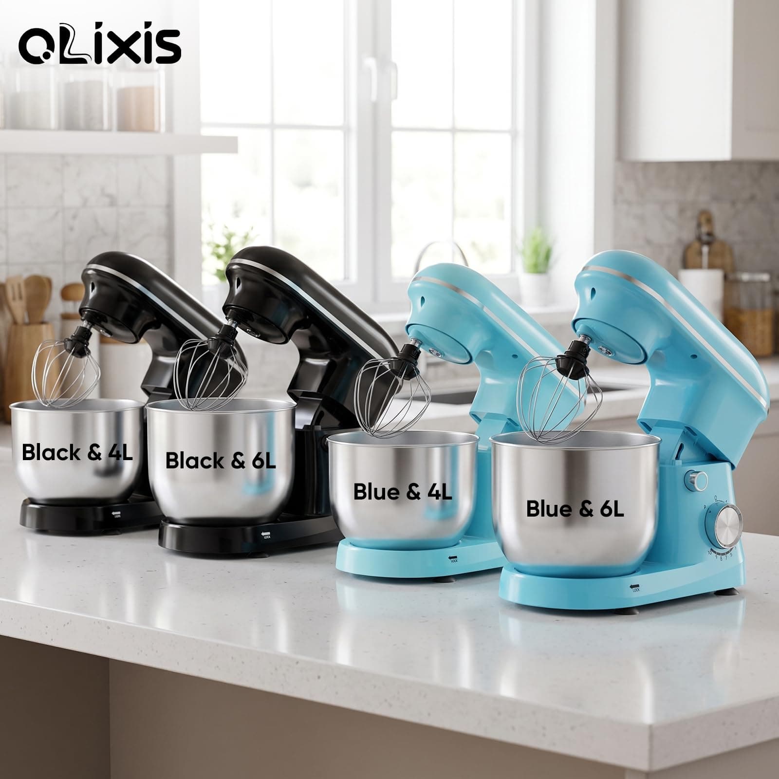 OLIXIS 6.3 Qt Tilt-Head Stand Mixer, 10 Speeds