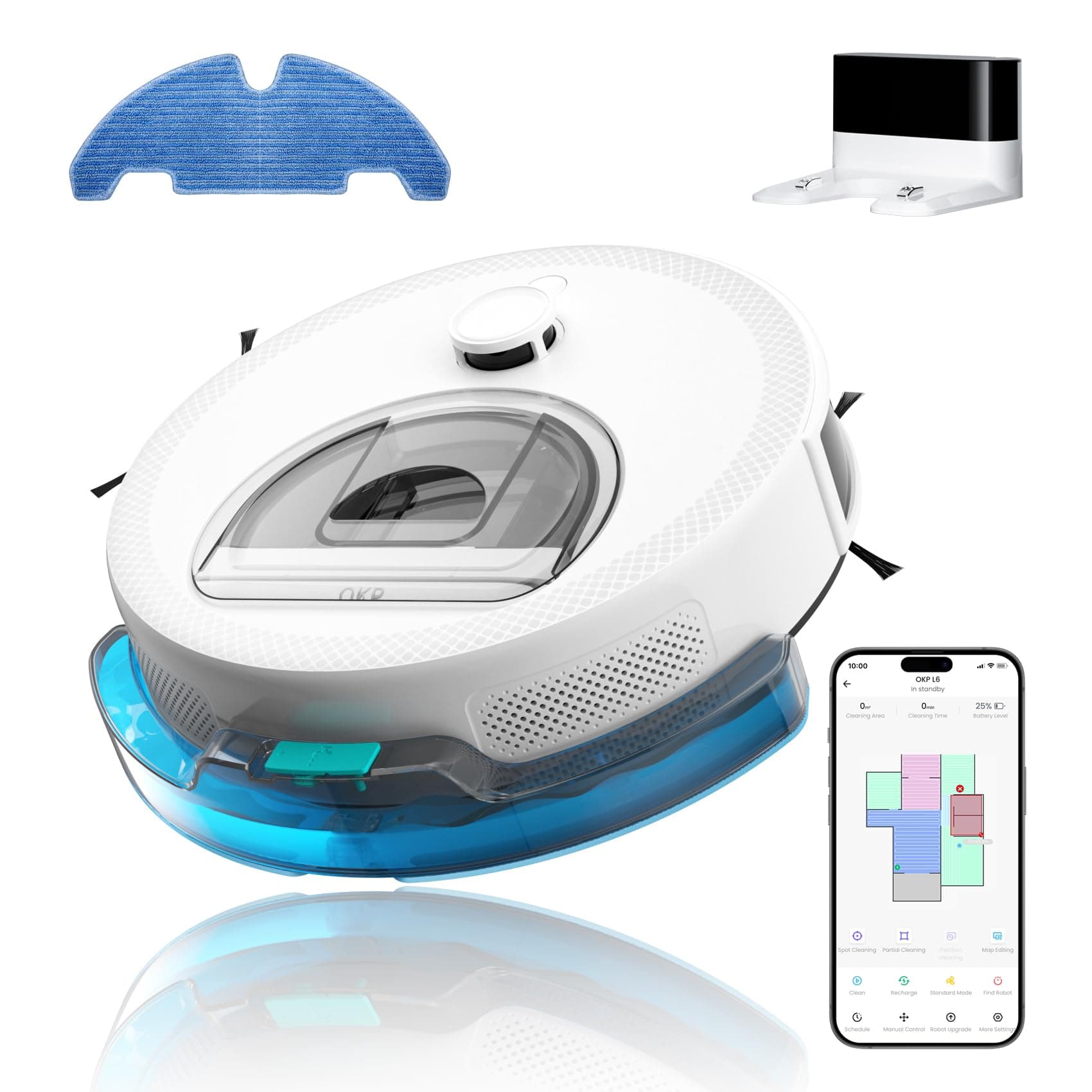 OKP L6 Aqua LiDAR Robot Vacuum and Mop