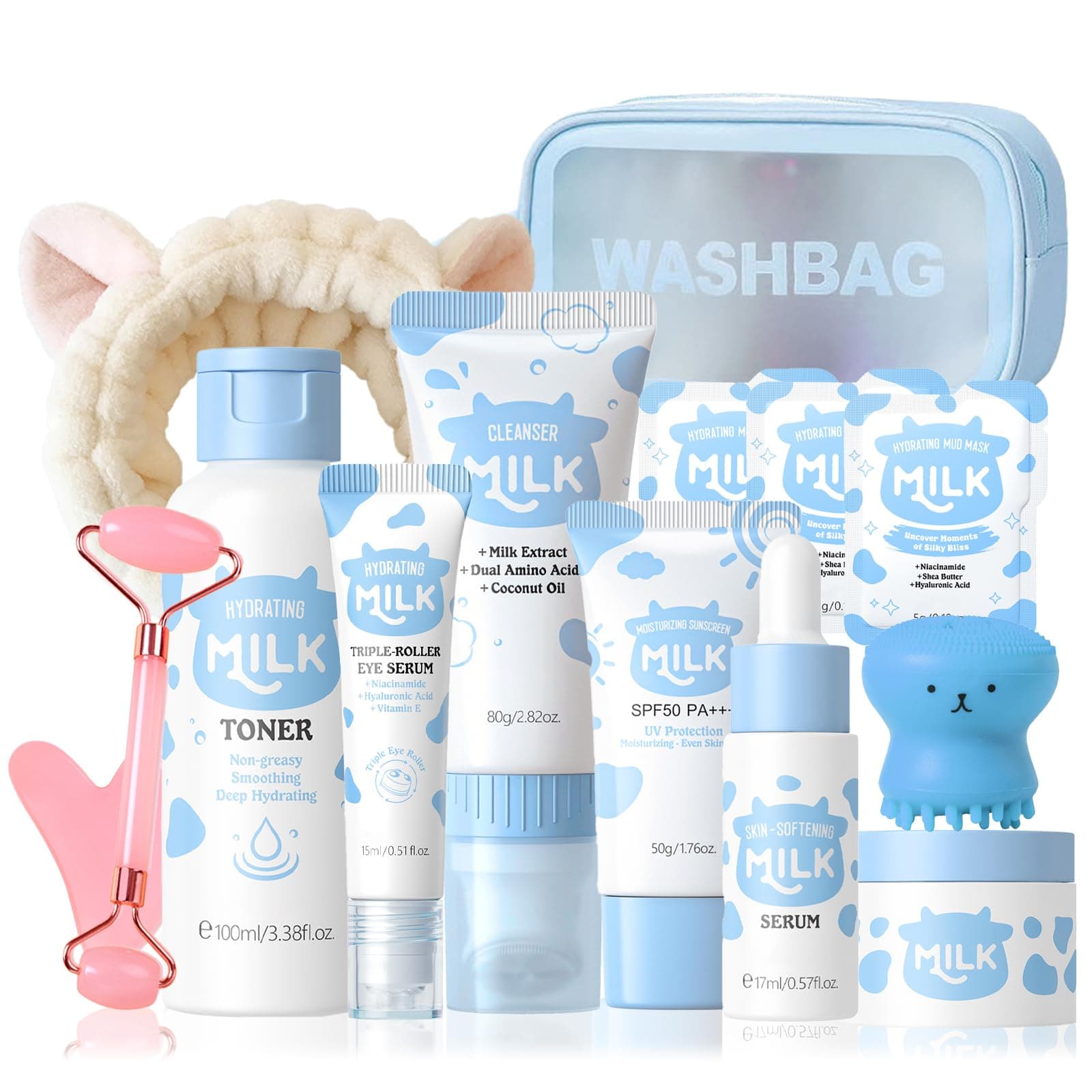 14-Piece Milk Skincare Gift Set with Gua Sha
