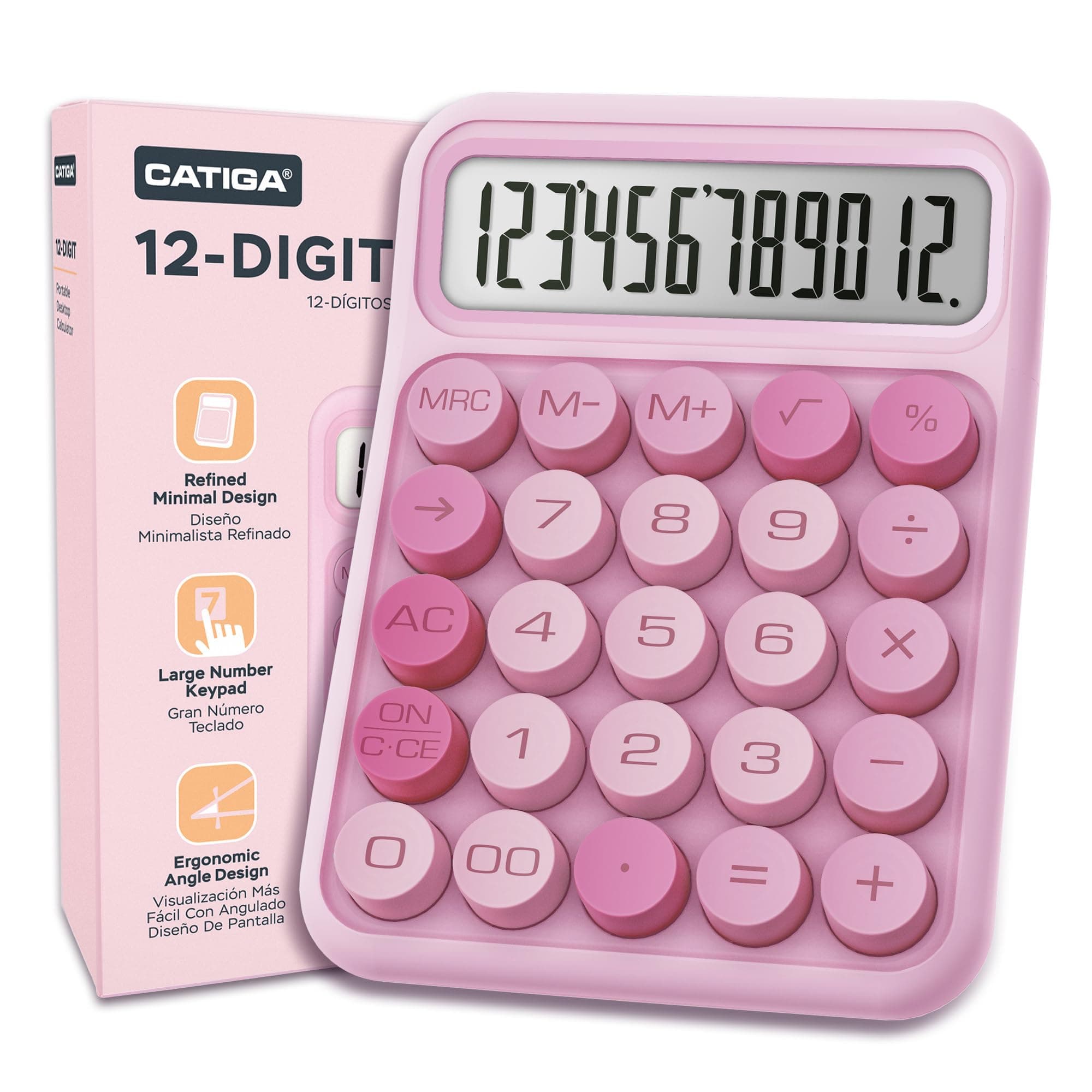 CATIGA SD-1299 Mechanical Switch Desk Calculator, Pink