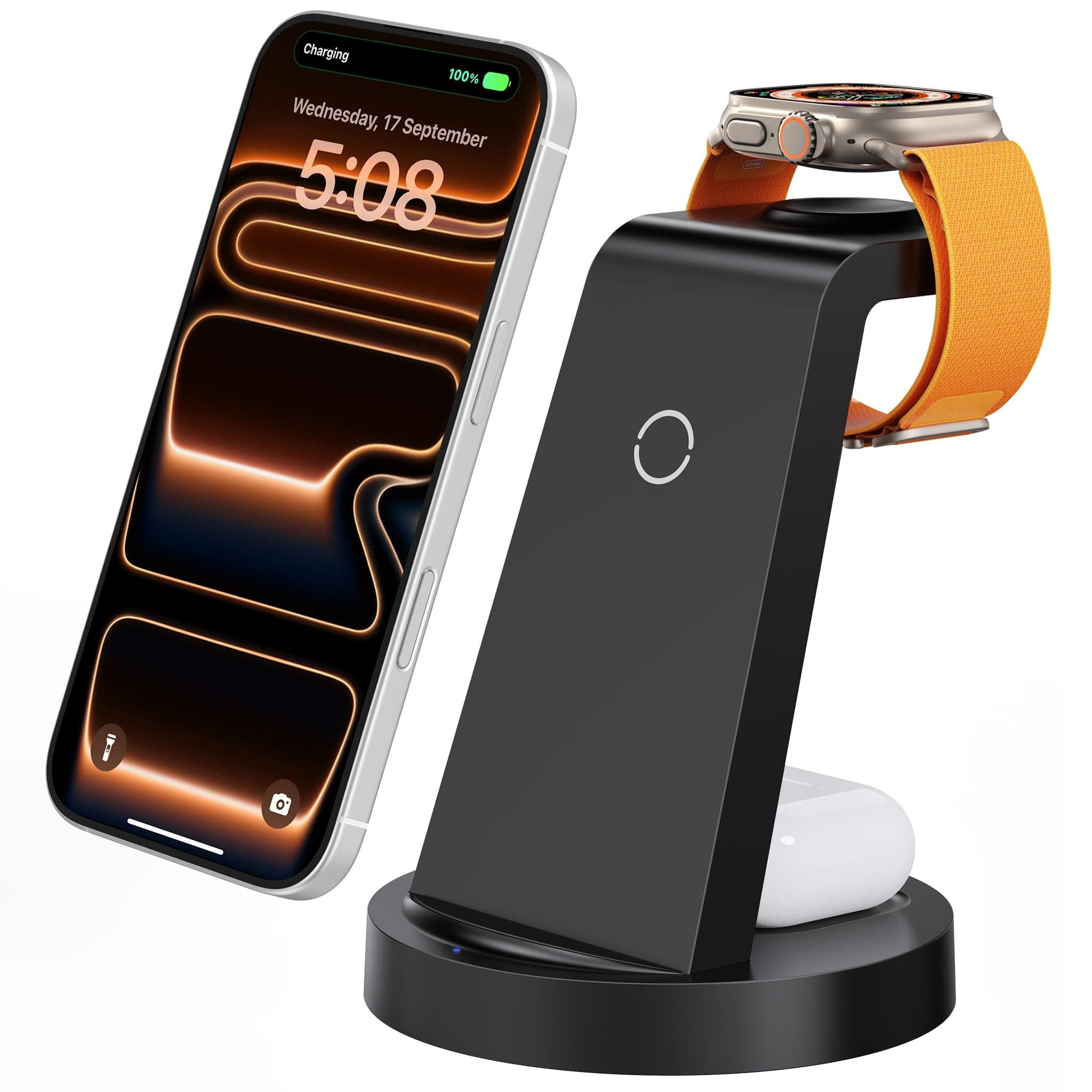 Anlmz 3-in-1 Wireless Charging Station for iPhone & Apple Watch
