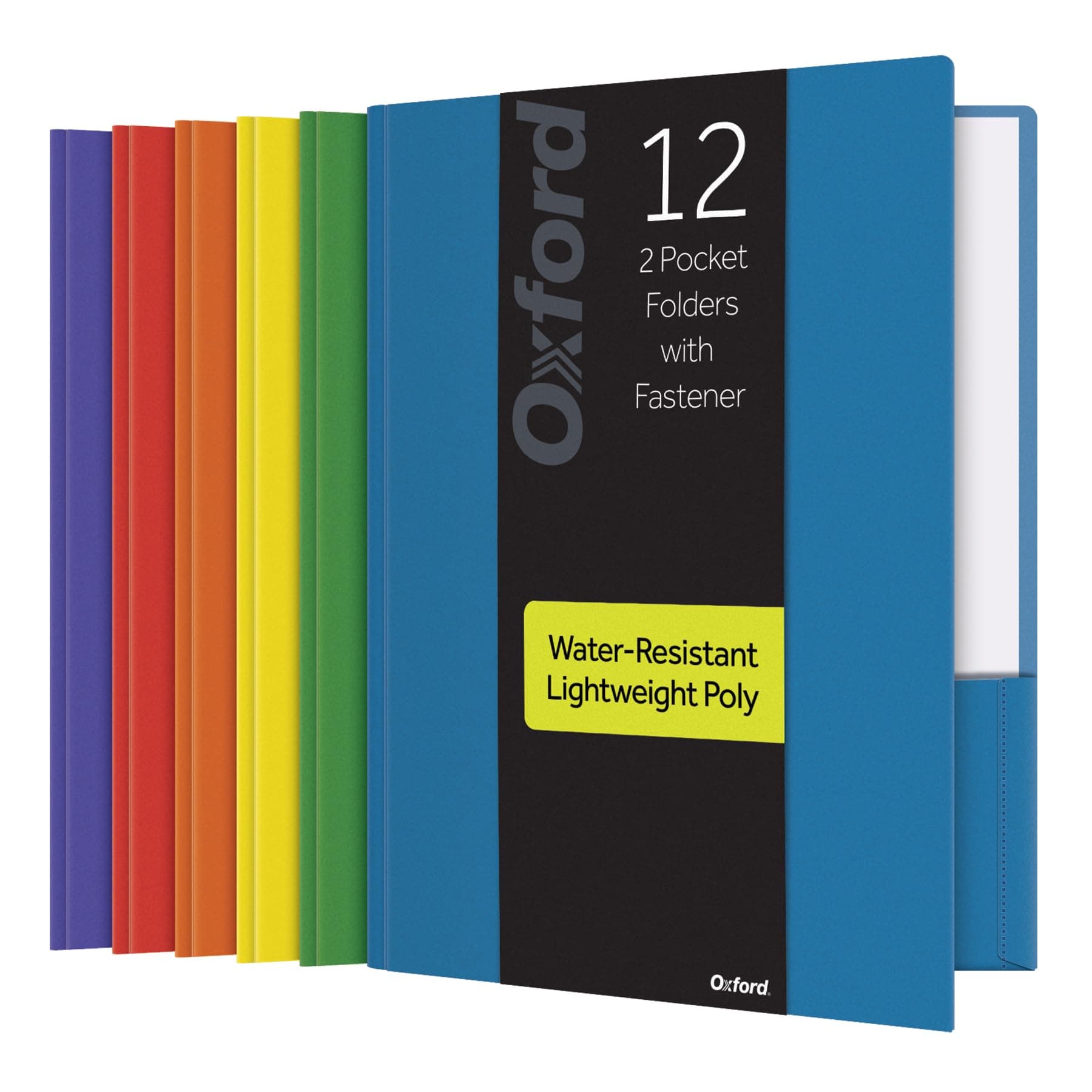 Oxford 2-Pocket Plastic Folders with Fasteners