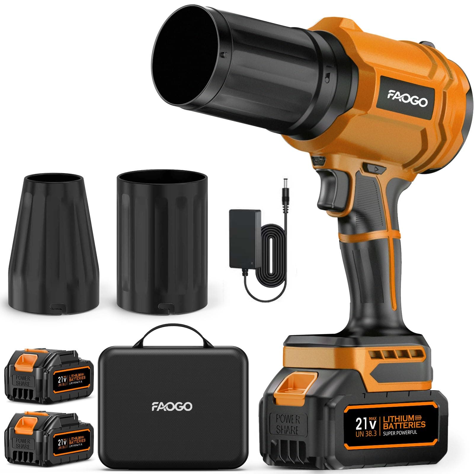 Cordless Handheld Leaf Blower with 2 Batteries & Charger