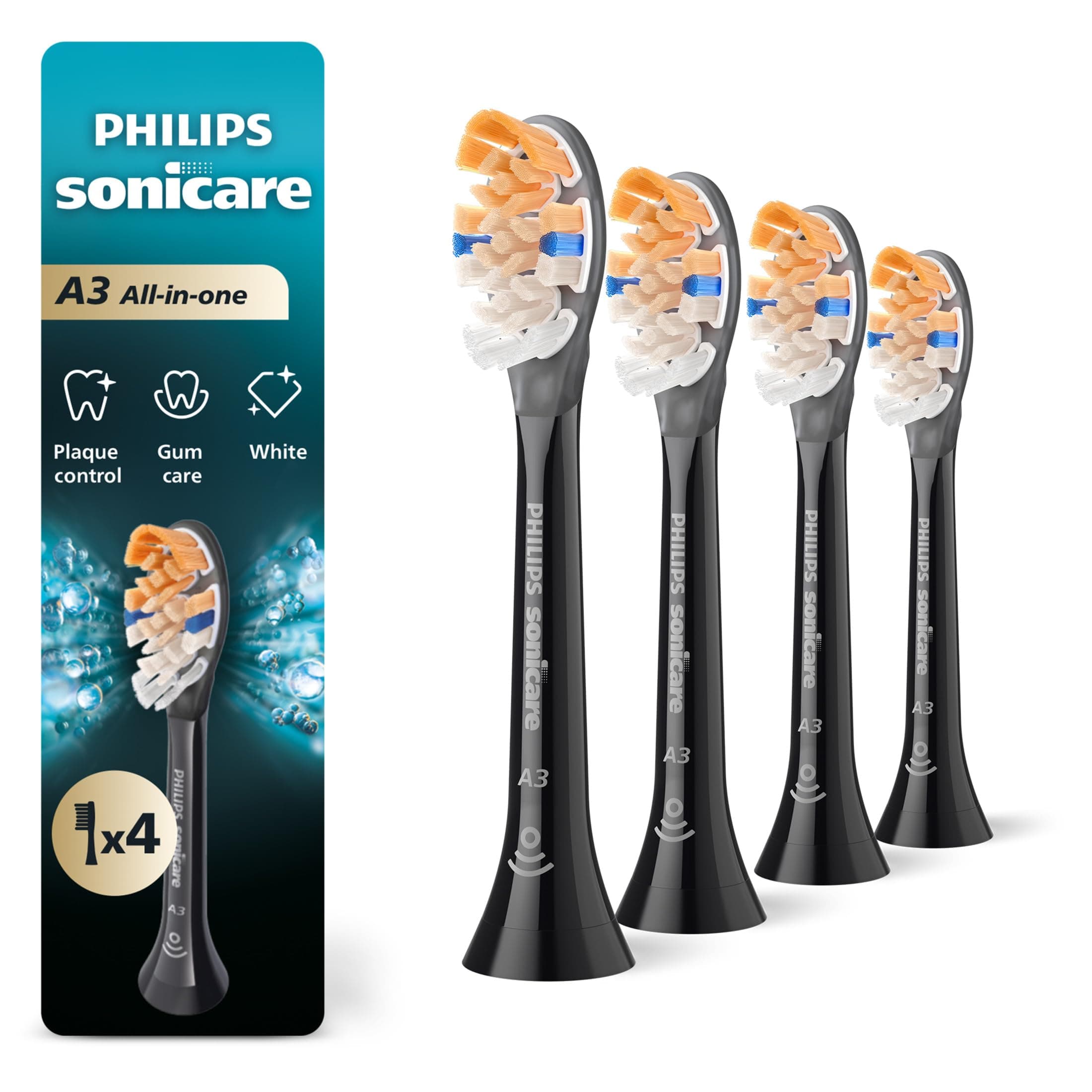 Philips Sonicare A3 All-in-One Brush Heads, 4-Pack