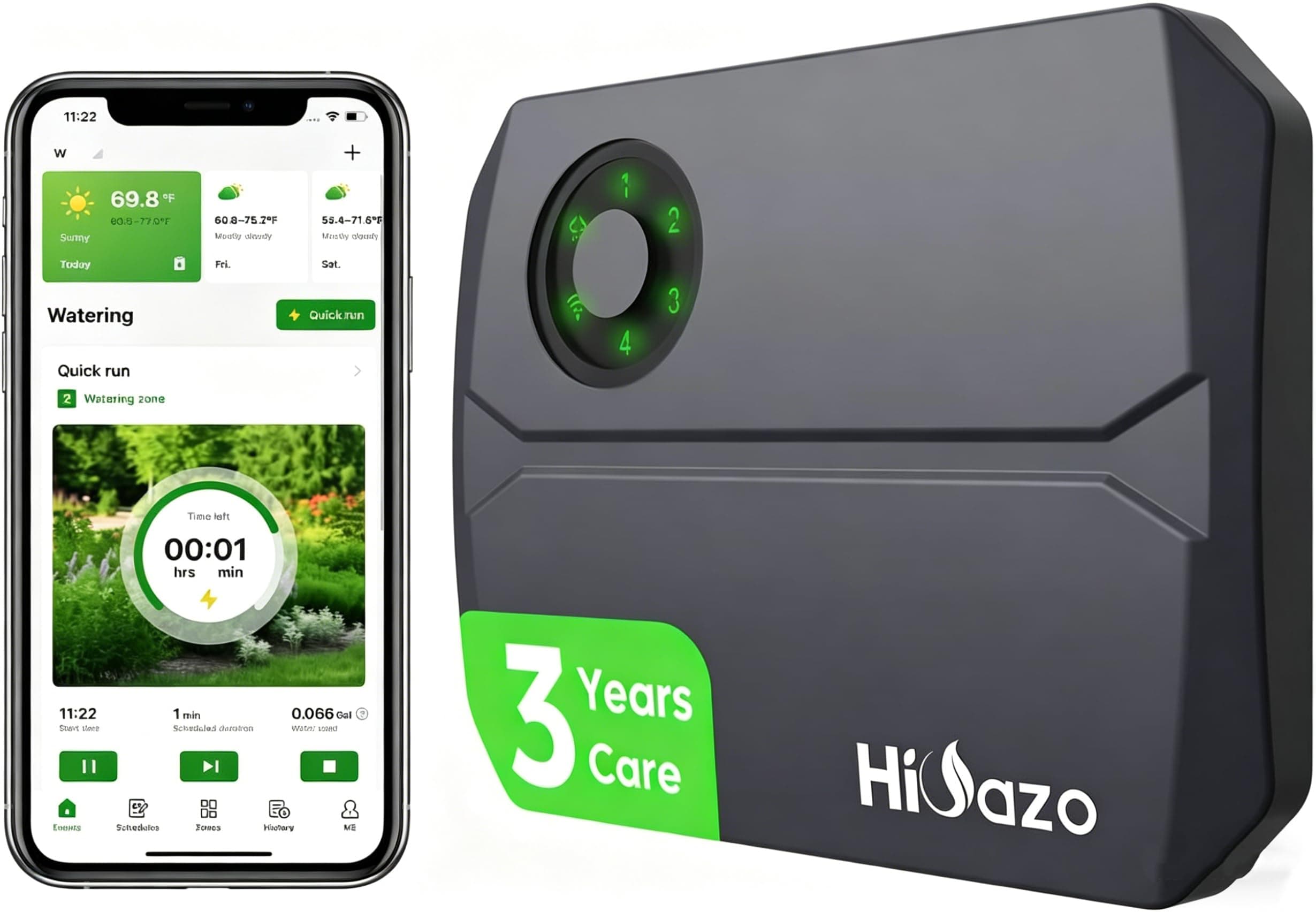 4-Zone WiFi Smart Sprinkler Controller with Weather Skip