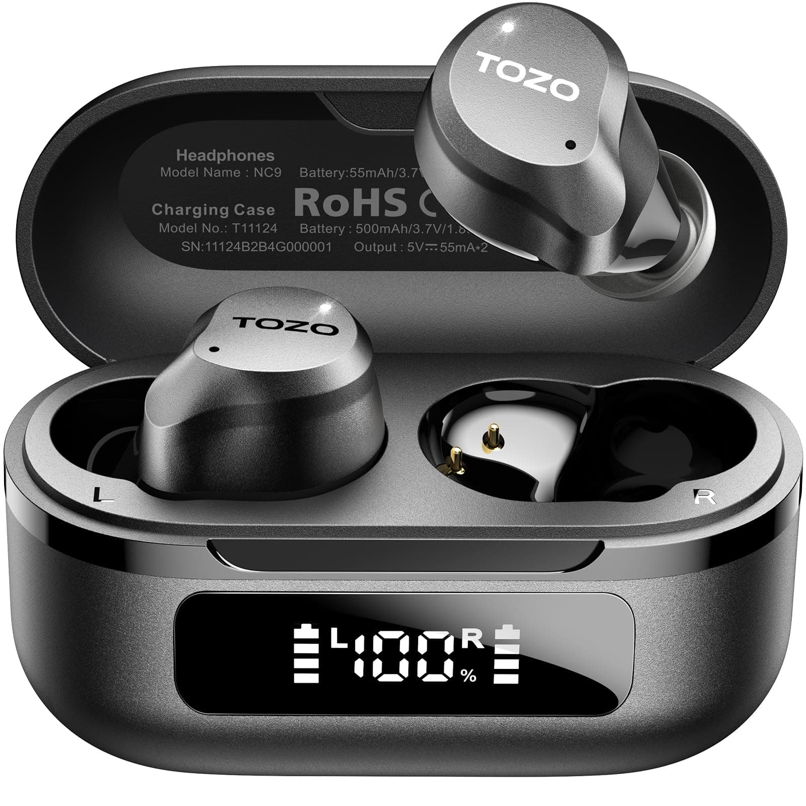 TOZO NC9 Hybrid ANC Wireless Earbuds, IPX8