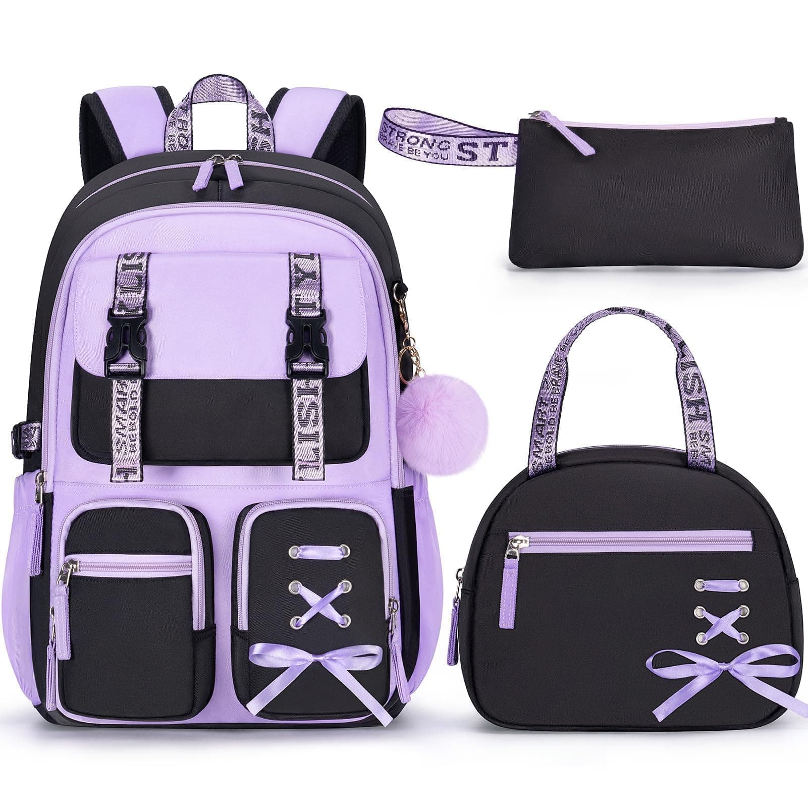 Fimibuke Girls 3-Piece Backpack Set, Water-Resistant