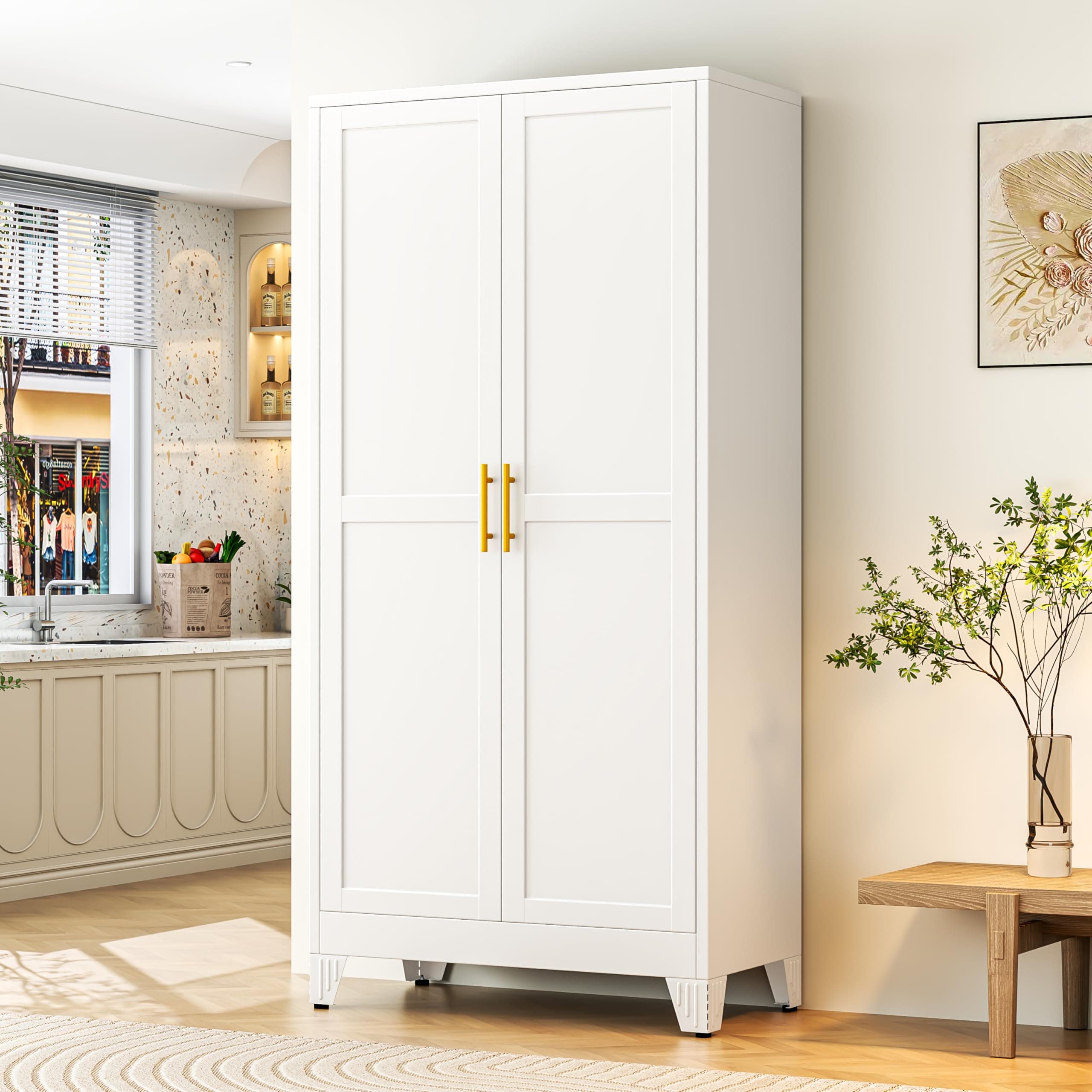 GAIOUS 75-Inch Tall Metal Storage Cabinet, 5 Shelves