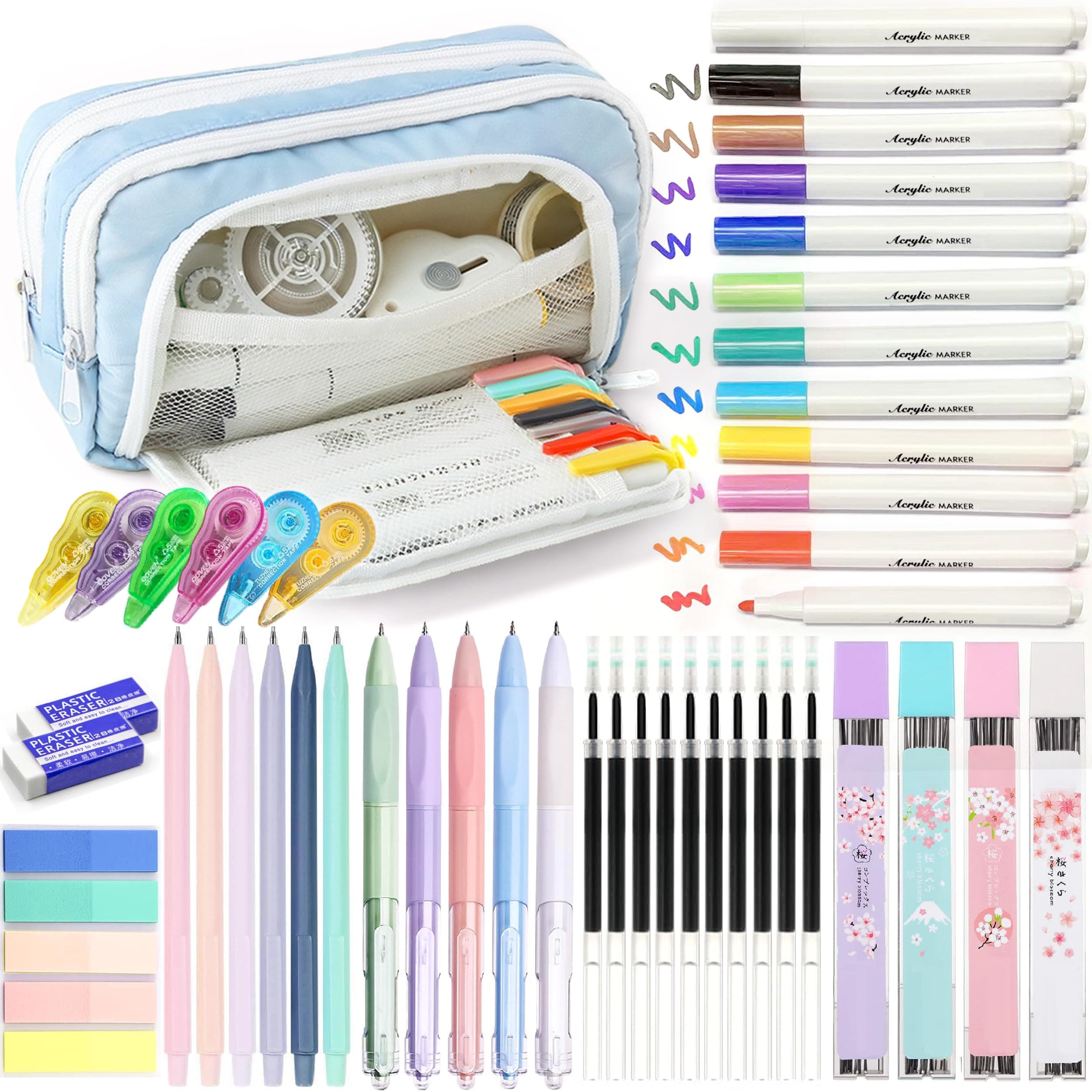 42-Piece Aesthetic School Supplies Kit with Pencil Case