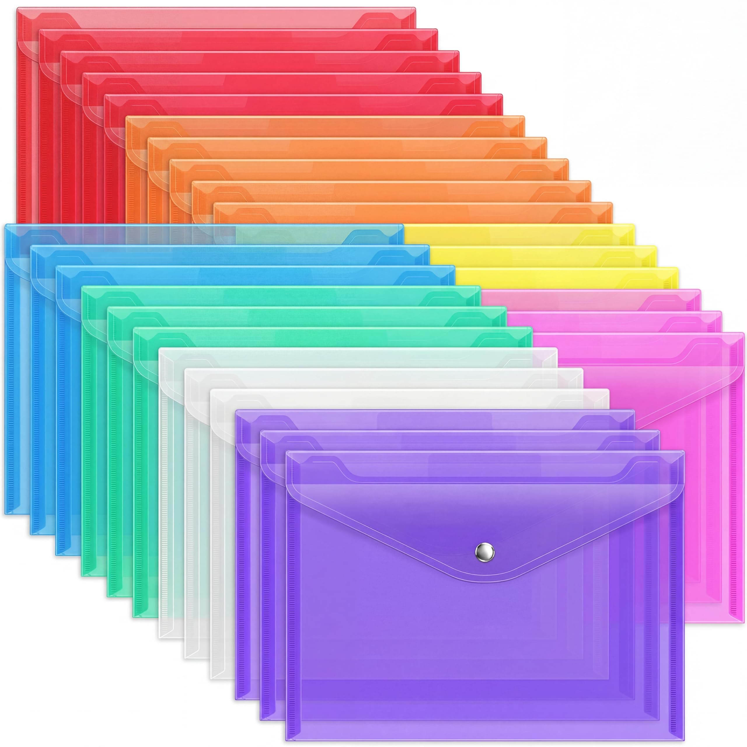 EOOUT Plastic Snap Envelopes, A4/Letter, 28-Pack