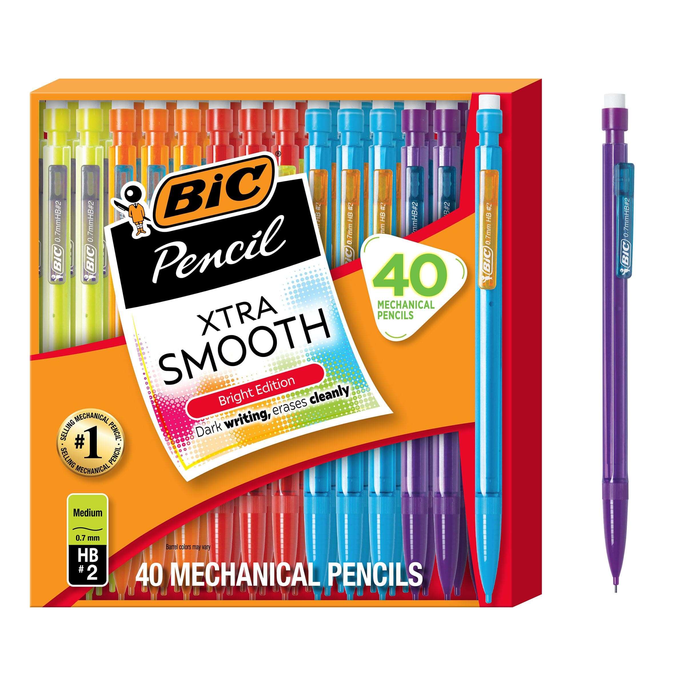 BIC Xtra Smooth Mechanical Pencils, 0.7mm, 40-Count